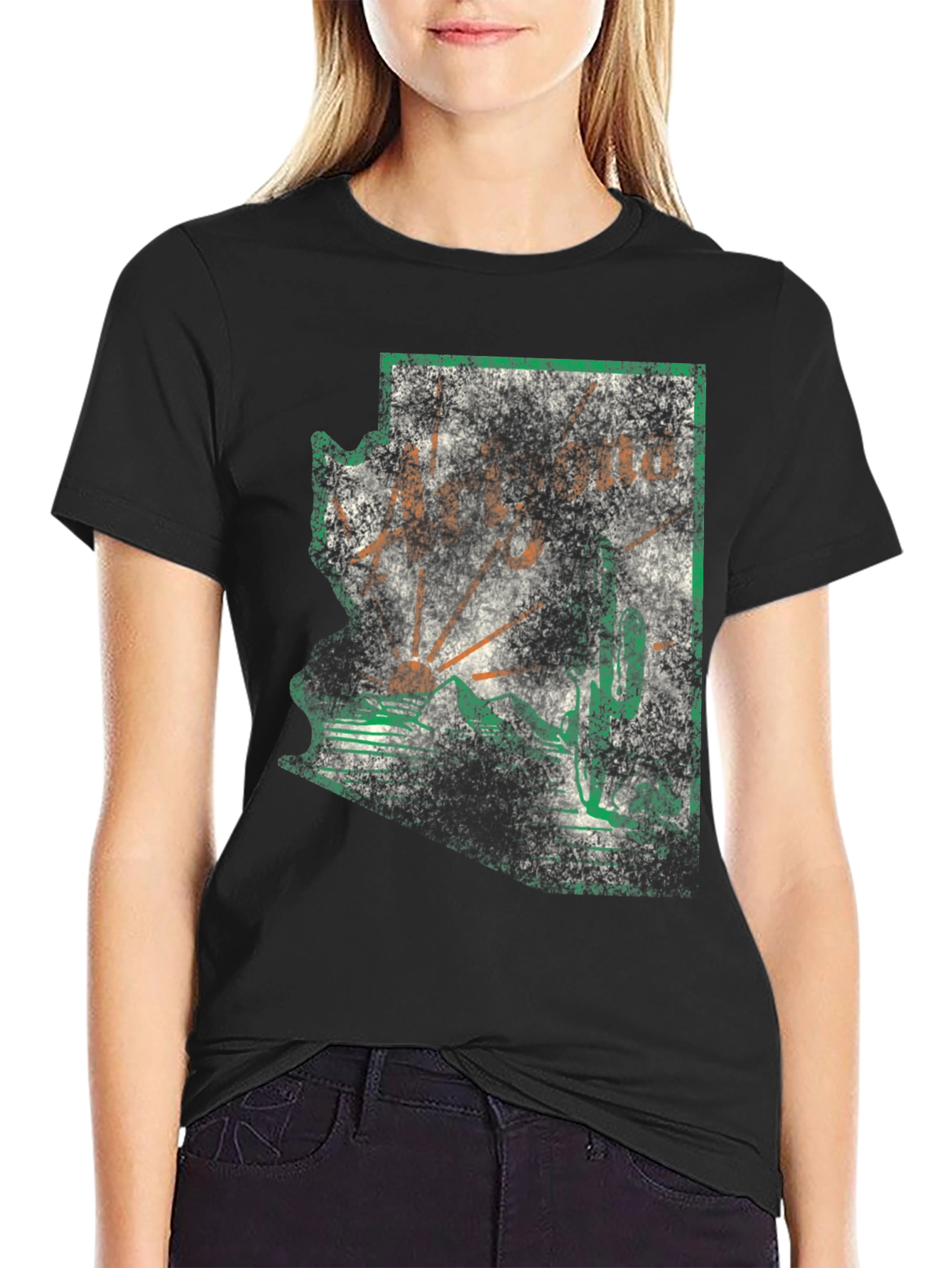 Arizona Graphic Tee - Distressed State Outline