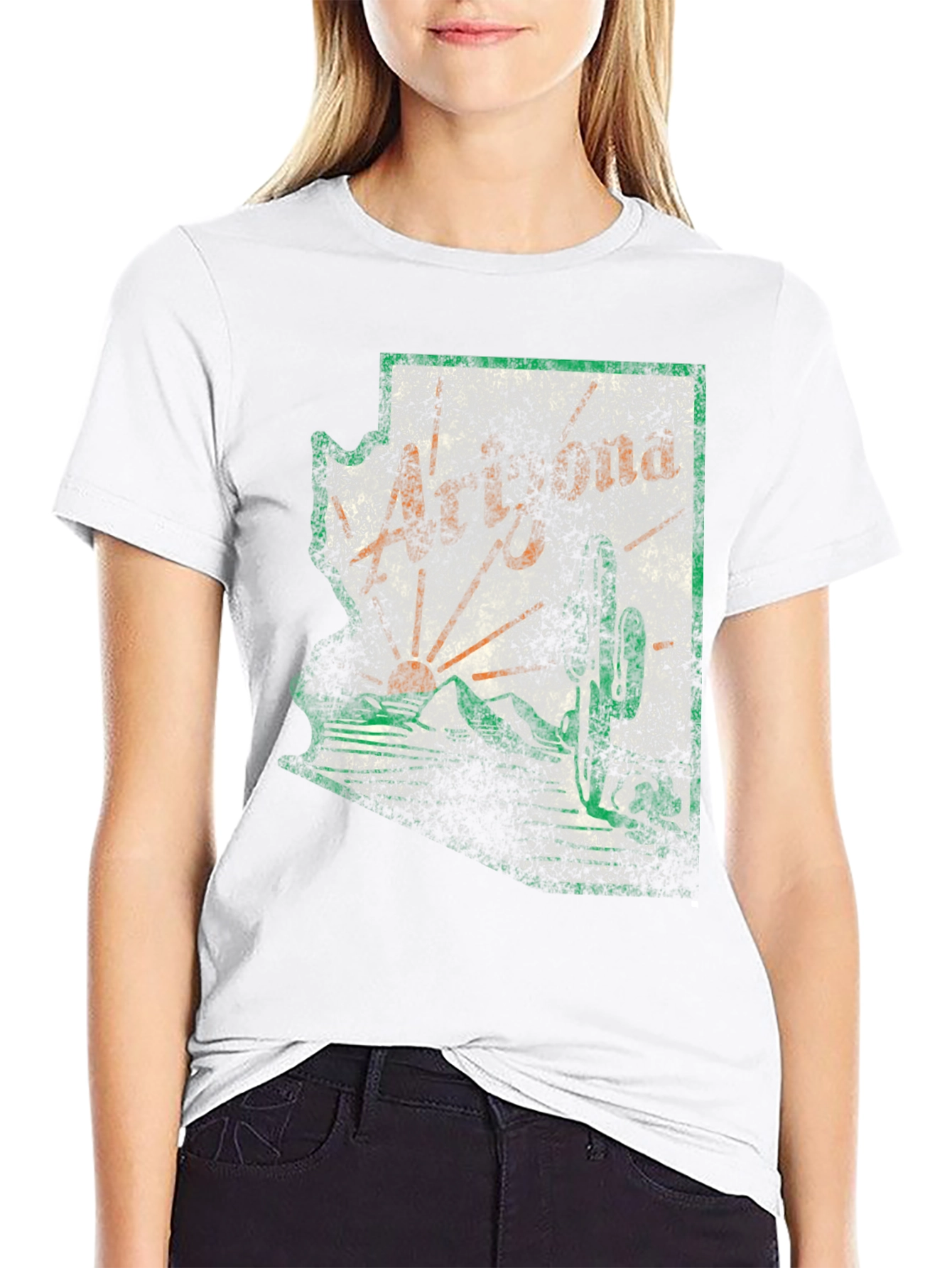 Arizona Graphic Tee - Distressed State Outline
