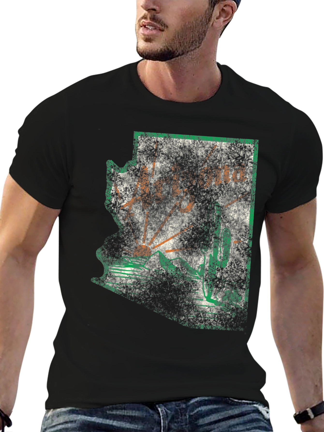 Arizona Graphic Tee - Distressed State Outline