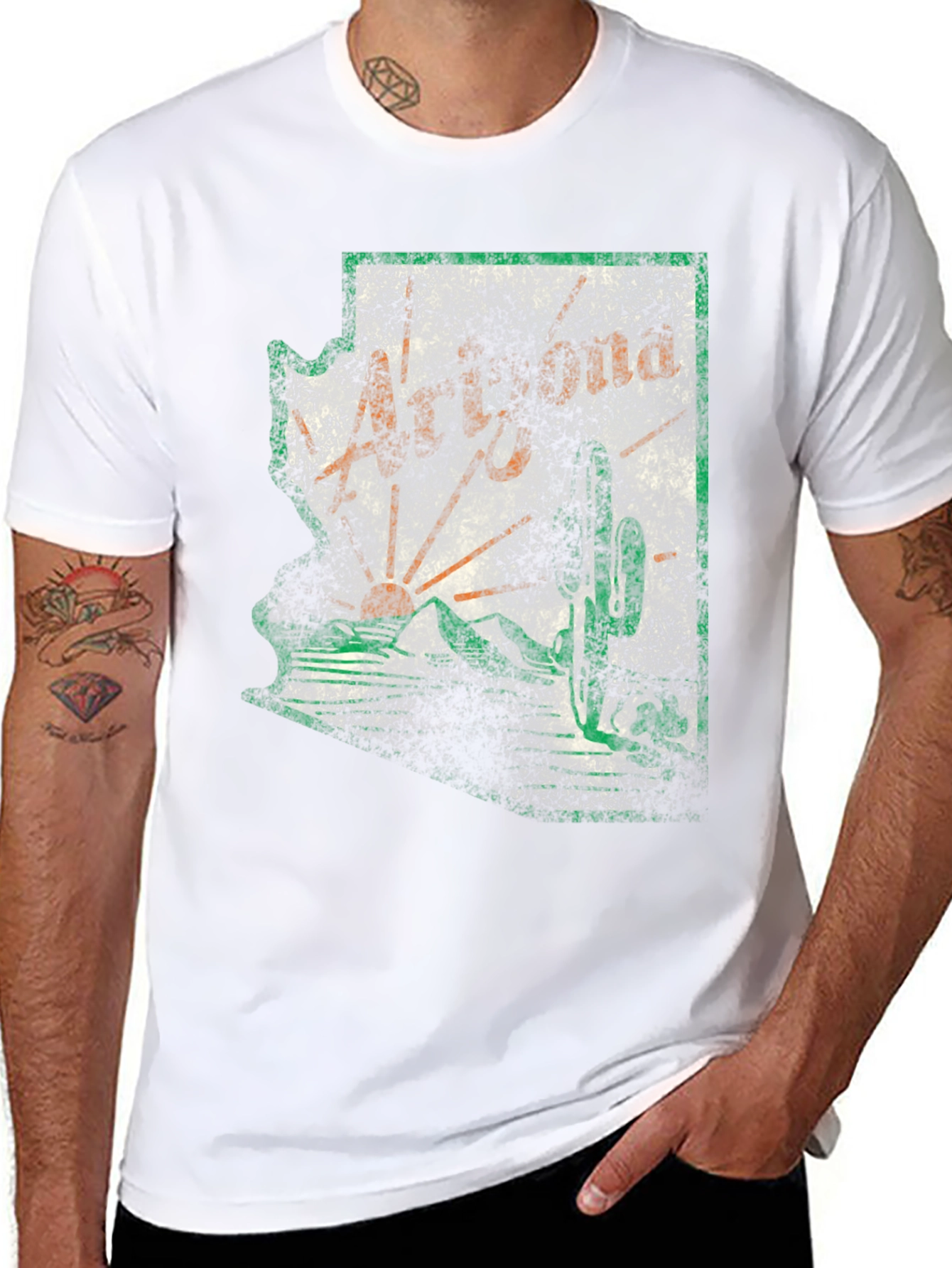 Arizona Graphic Tee - Distressed State Outline