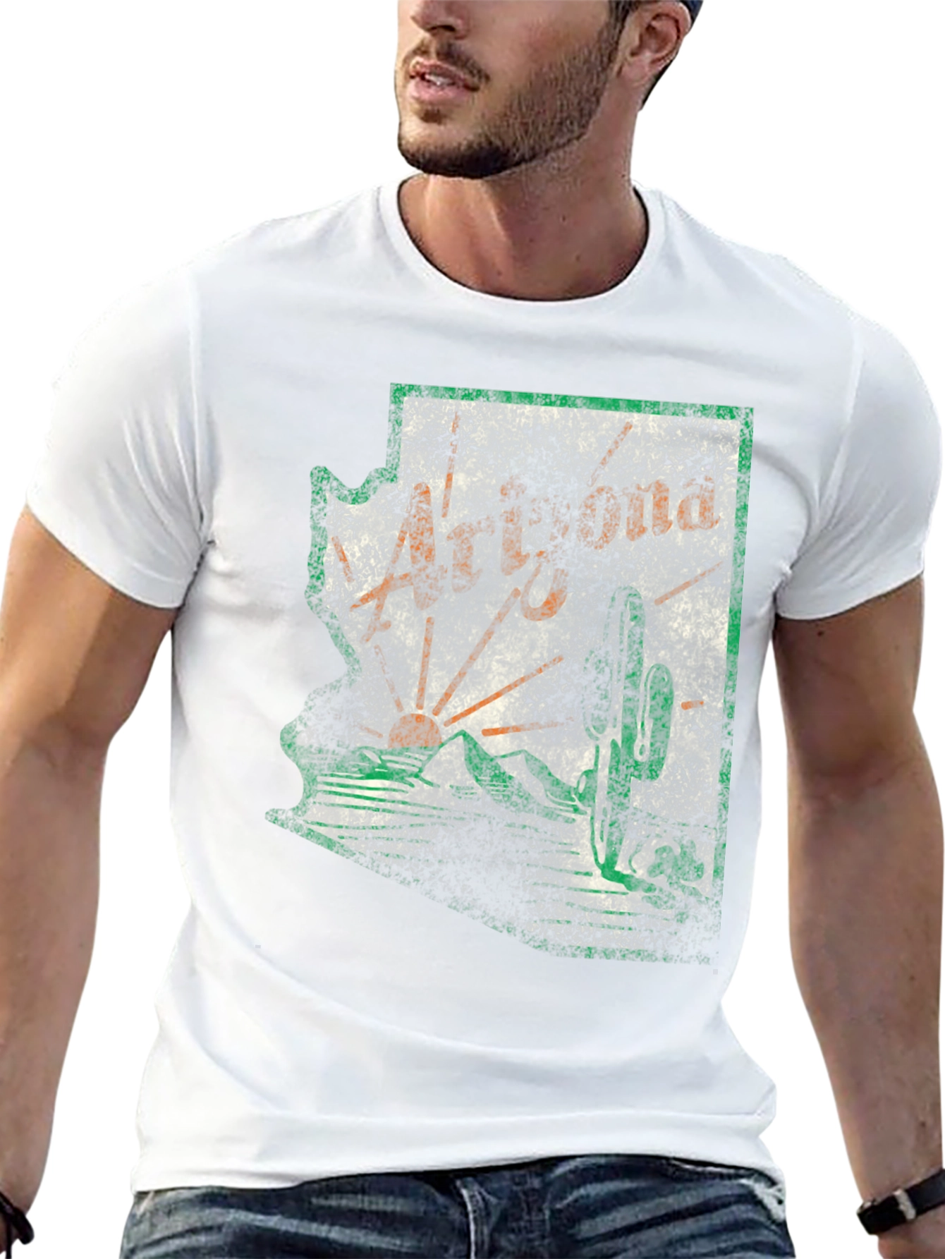 Arizona Graphic Tee - Distressed State Outline
