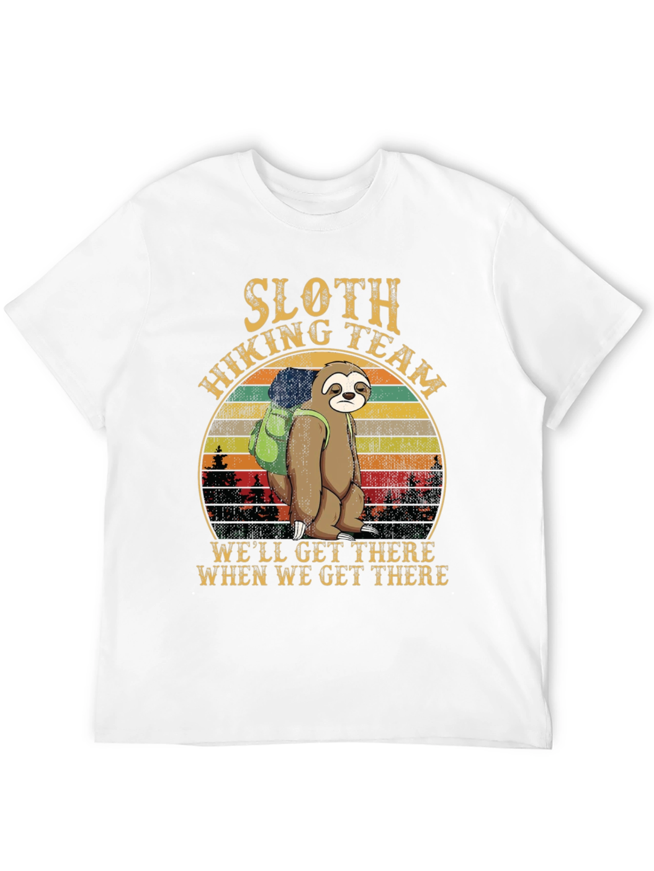 Sloth Hiking Team Graphic T-Shirt