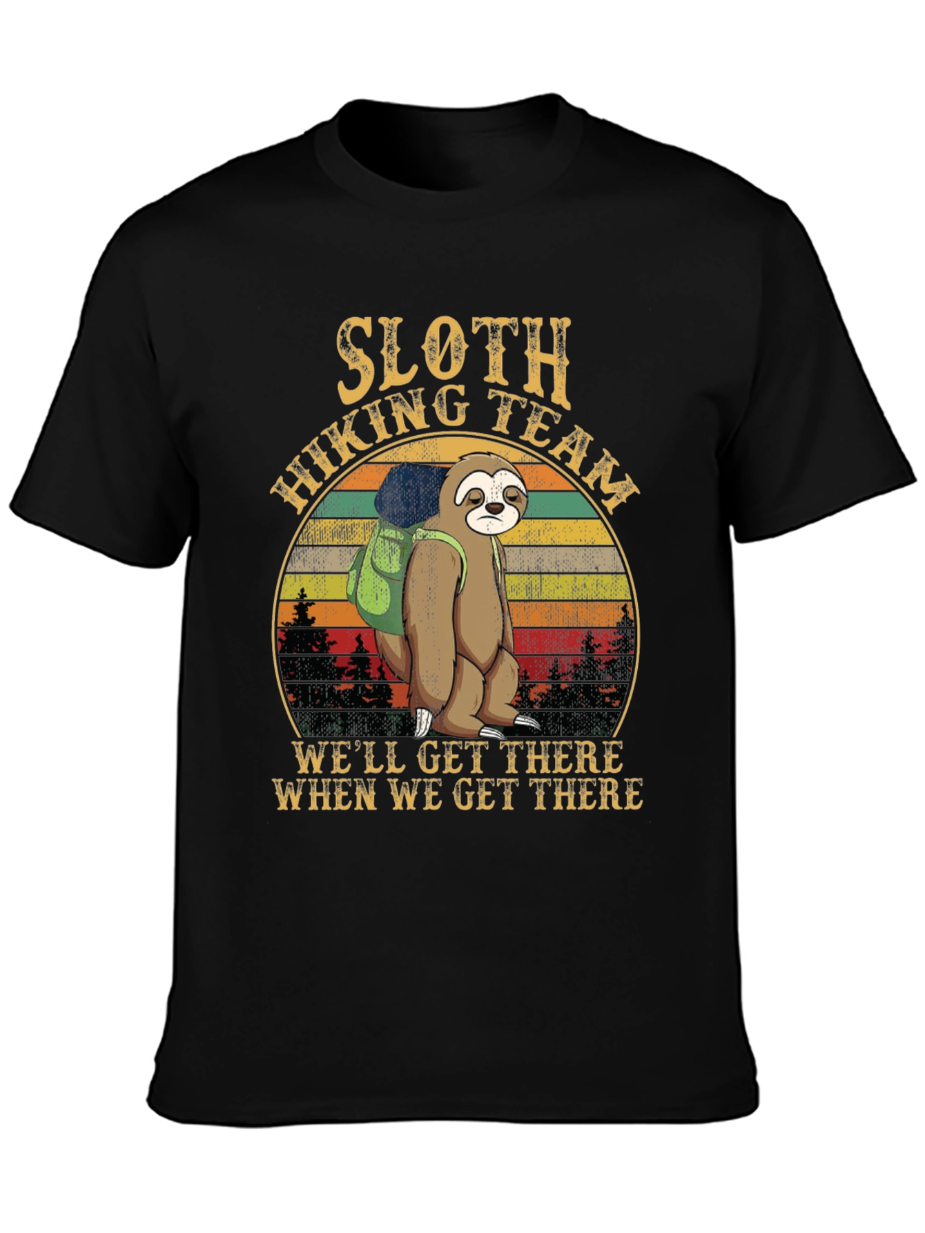Sloth Hiking Team Graphic T-Shirt