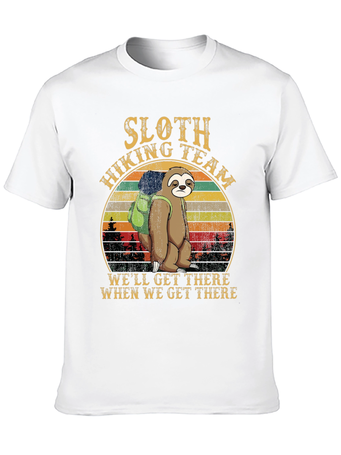 Sloth Hiking Team Graphic T-Shirt