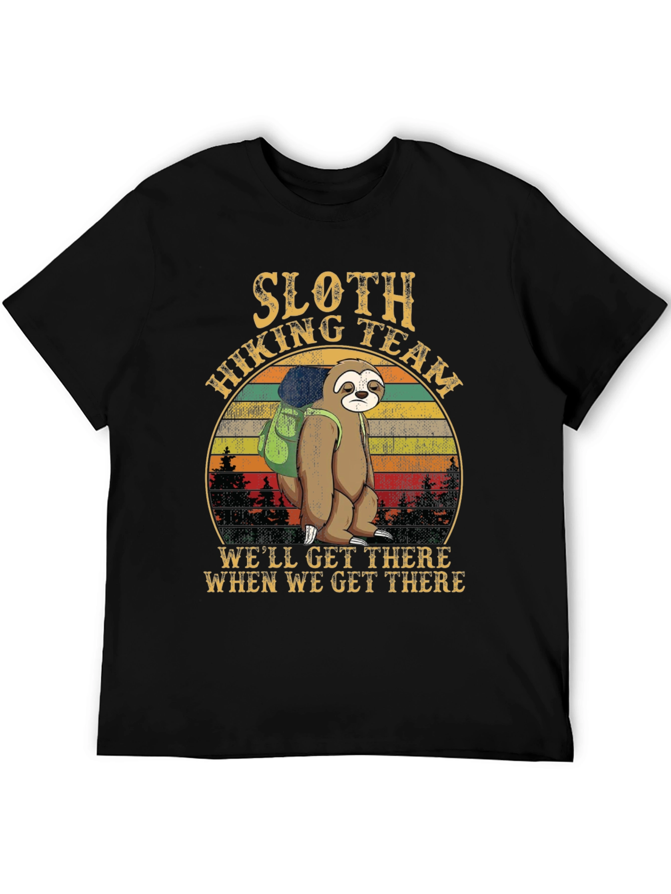 Sloth Hiking Team Graphic T-Shirt