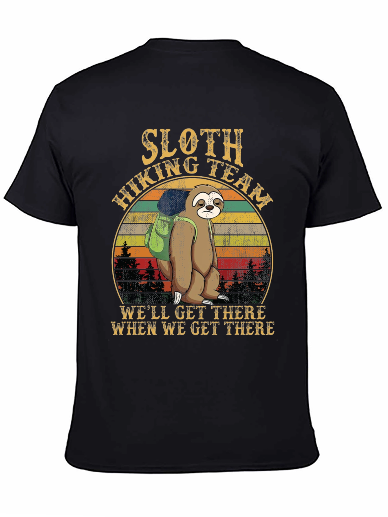 Sloth Hiking Team Graphic T-Shirt
