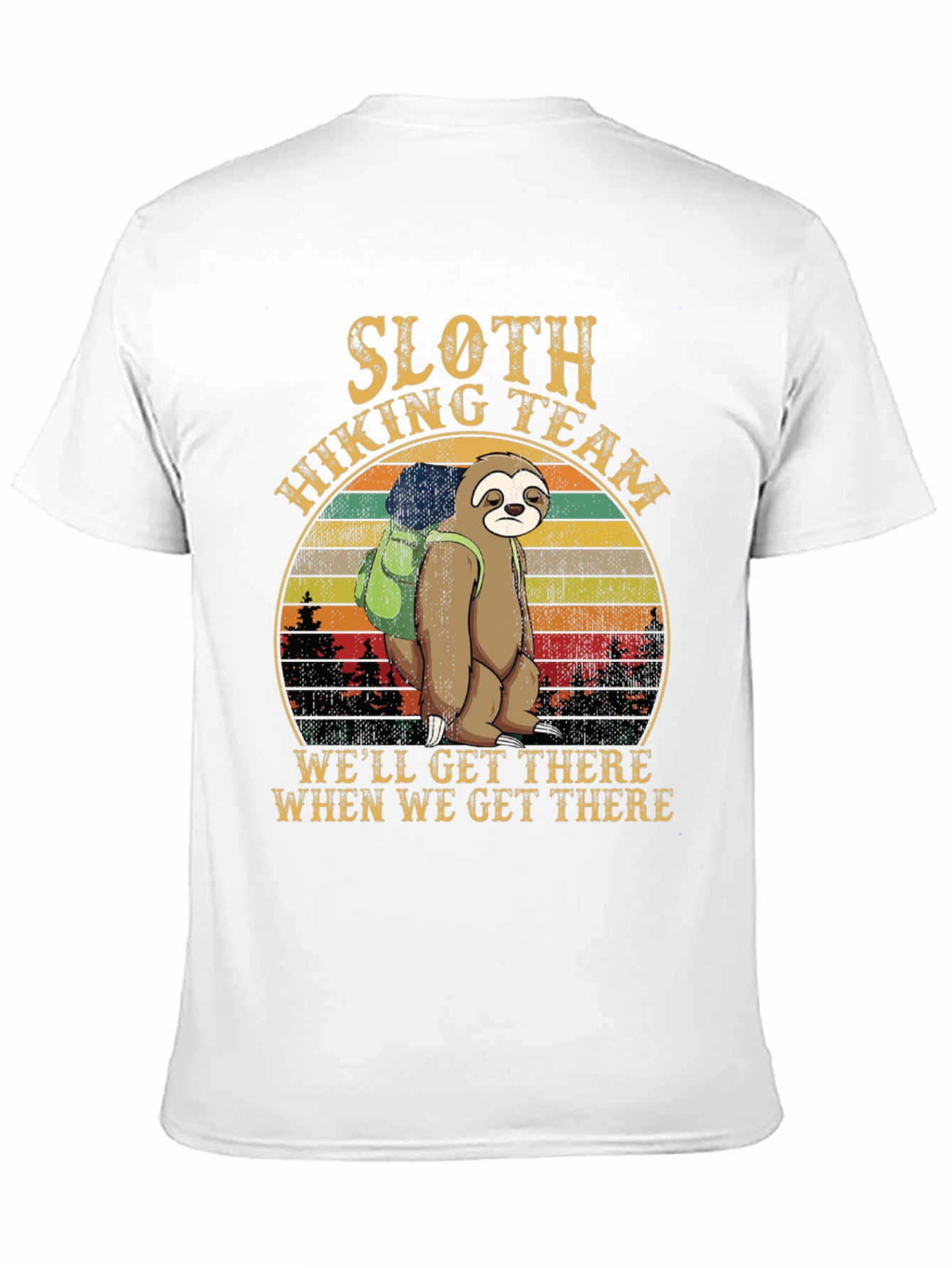 Sloth Hiking Team Graphic T-Shirt