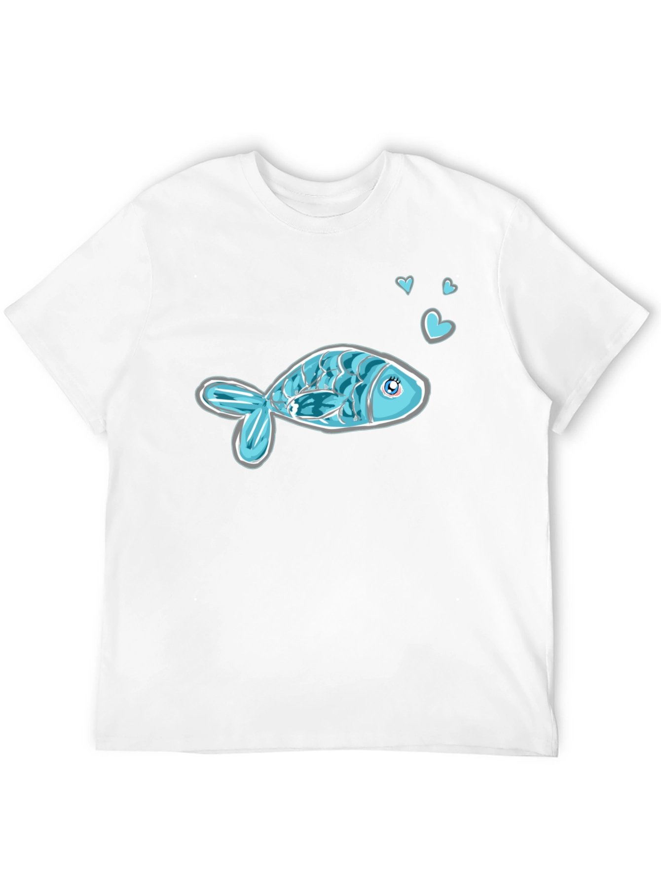 Cute Fish Graphic Tee - Black Casual Shirt