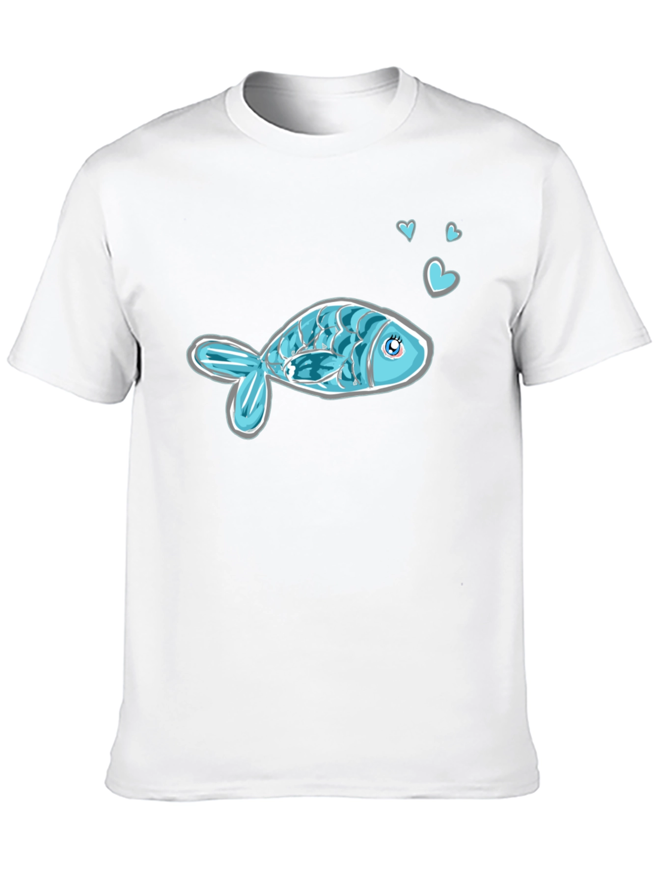 Cute Fish Graphic Tee - Black Casual Shirt