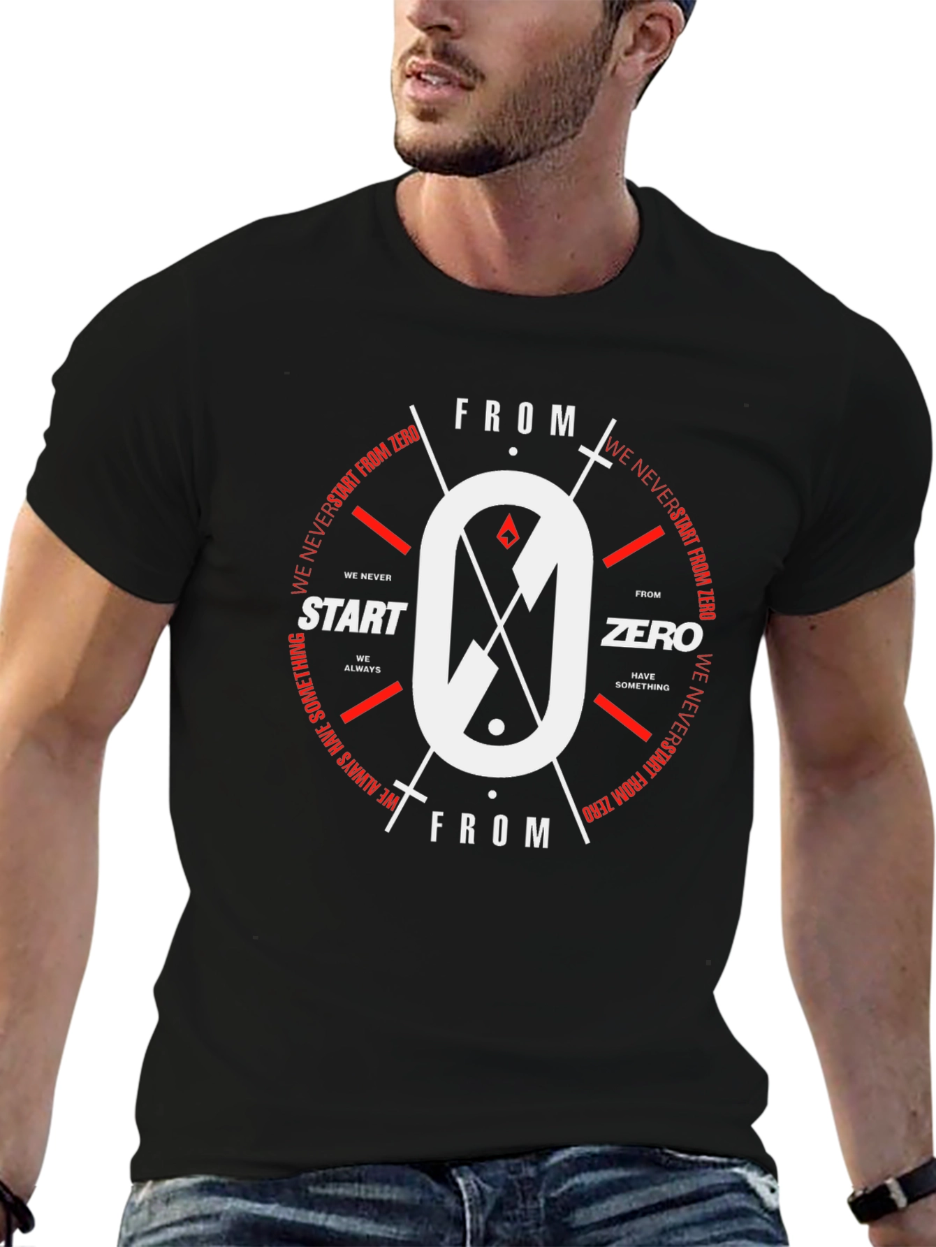 Zero Graphic Print Black T-Shirt