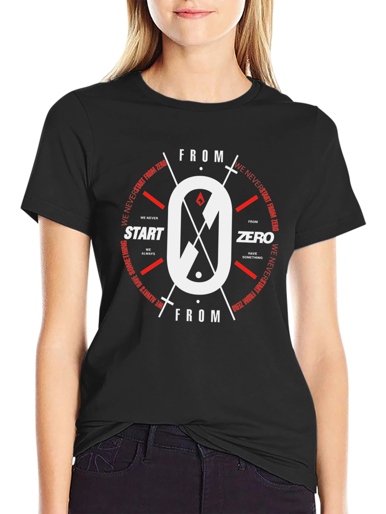 Zero Graphic Print Black T-Shirt