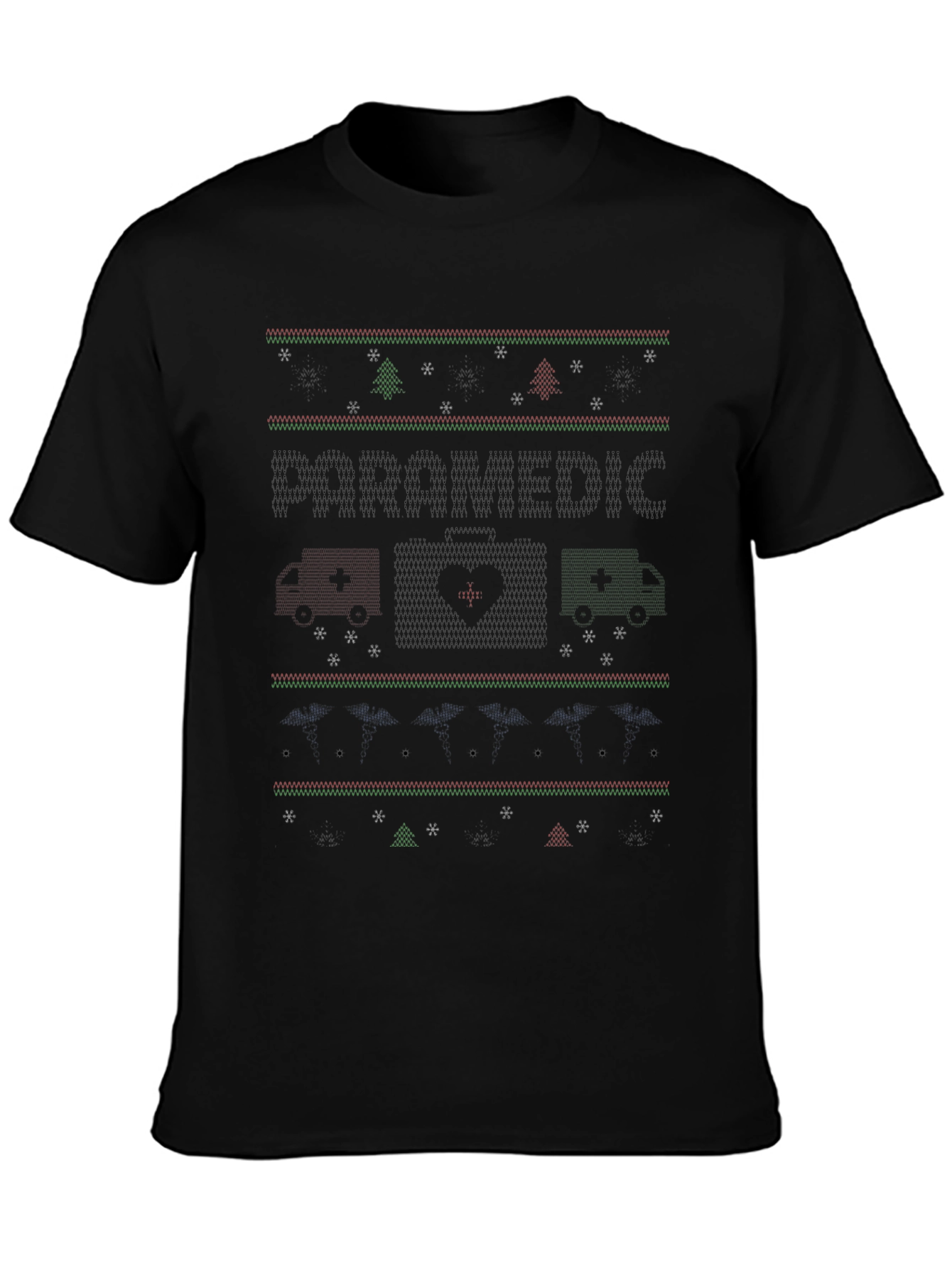 Paramedic Ugly Christmas Sweater Style T-Shirt