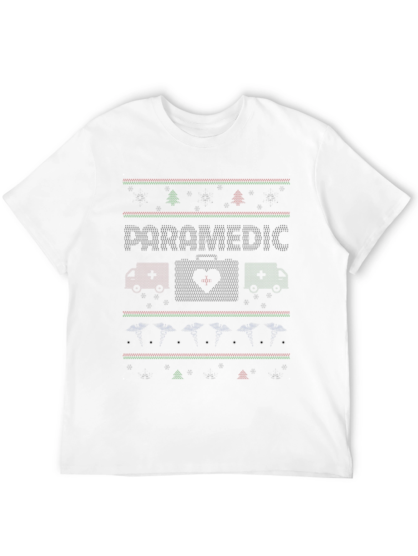 Paramedic Ugly Christmas Sweater Style T-Shirt