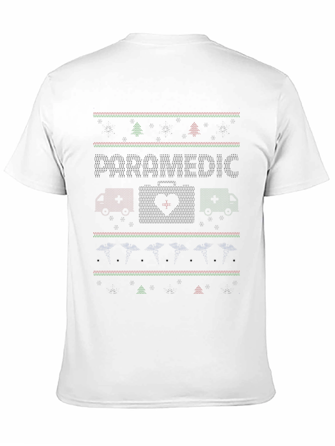 Paramedic Ugly Christmas Sweater Style T-Shirt