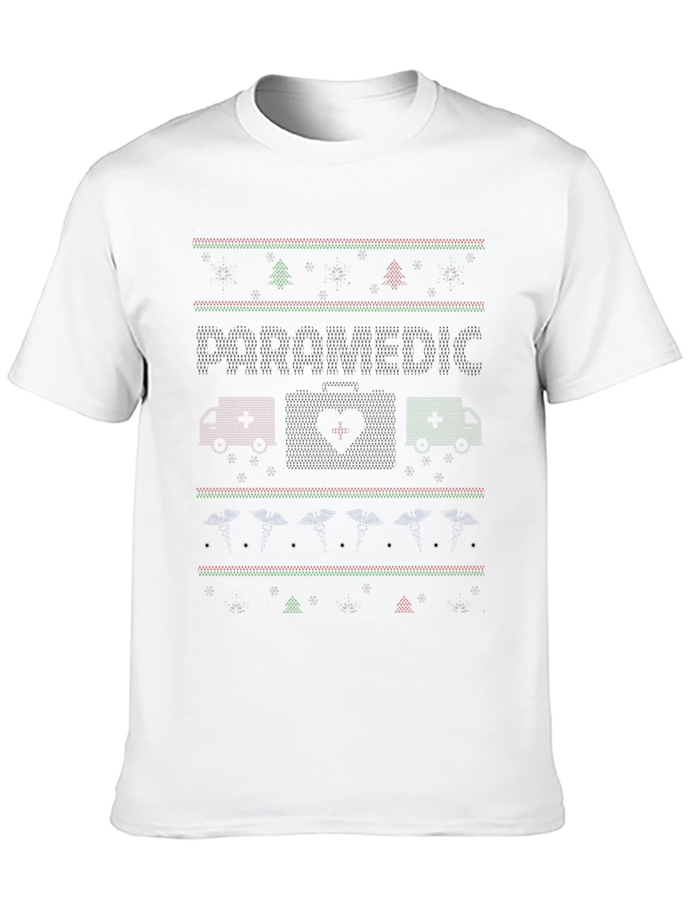 Paramedic Ugly Christmas Sweater Style T-Shirt