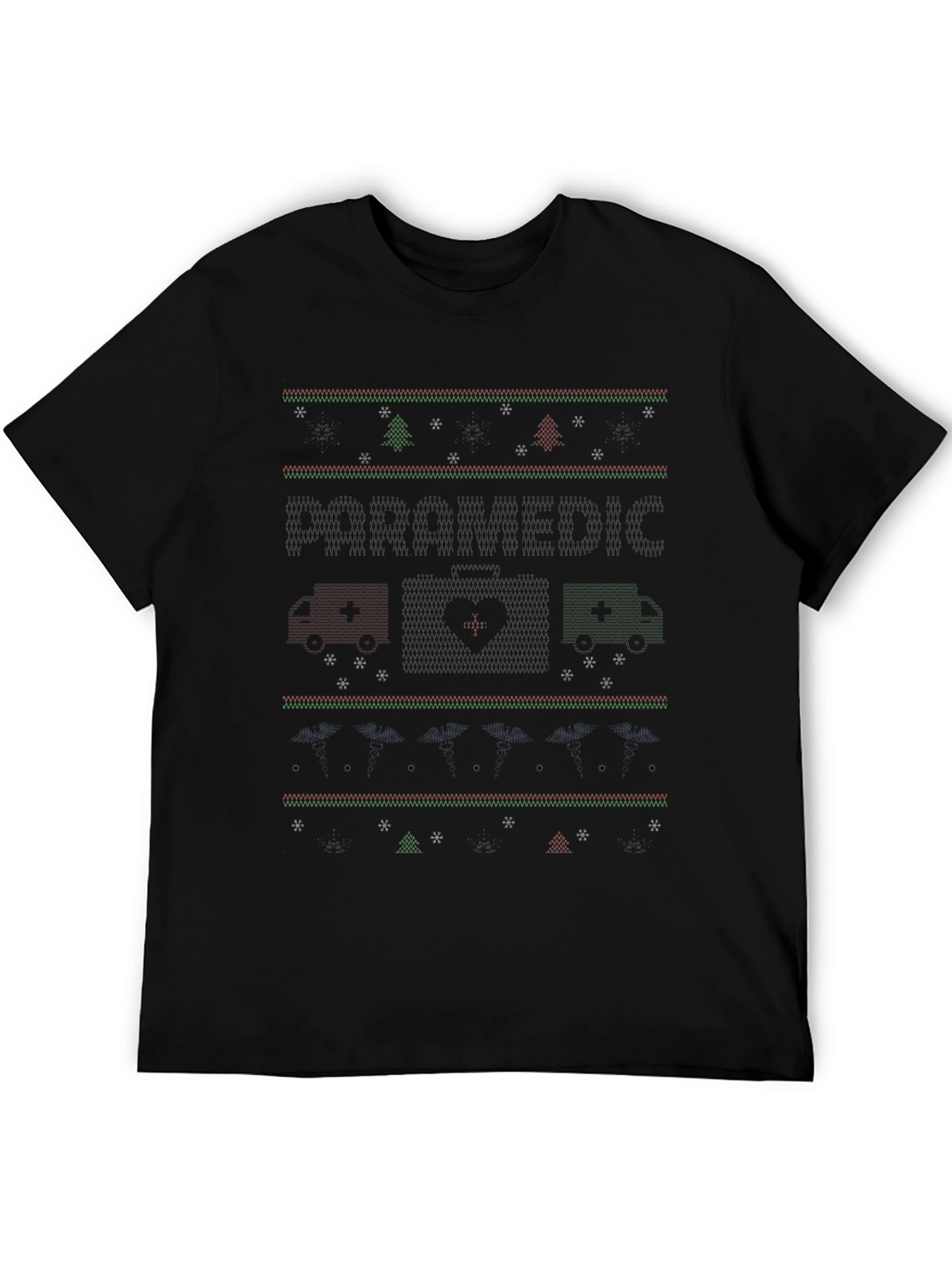 Paramedic Ugly Christmas Sweater Style T-Shirt