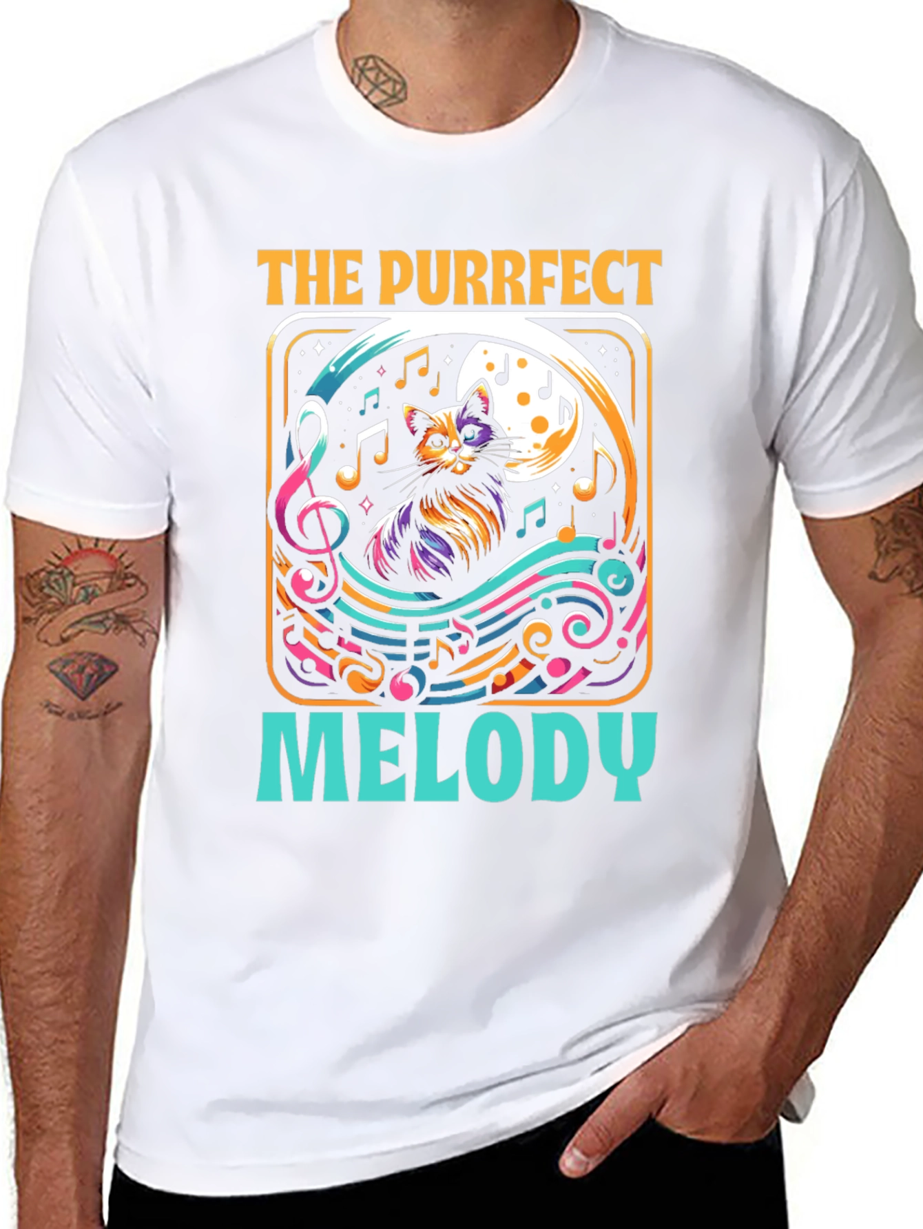 Purrfect Melody Cat Music T-Shirt