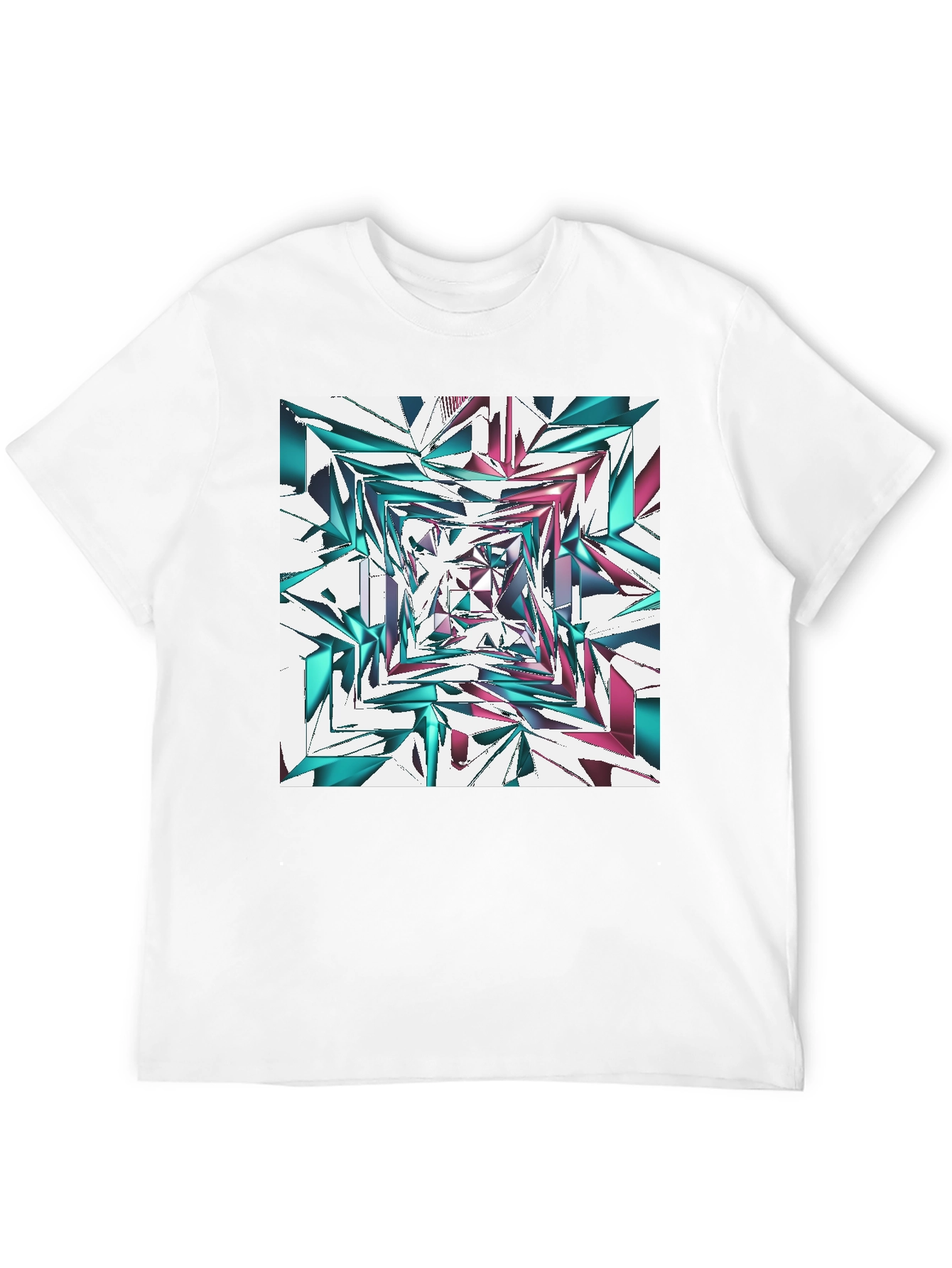 Abstract Geometric Print T-Shirt - Modern Design