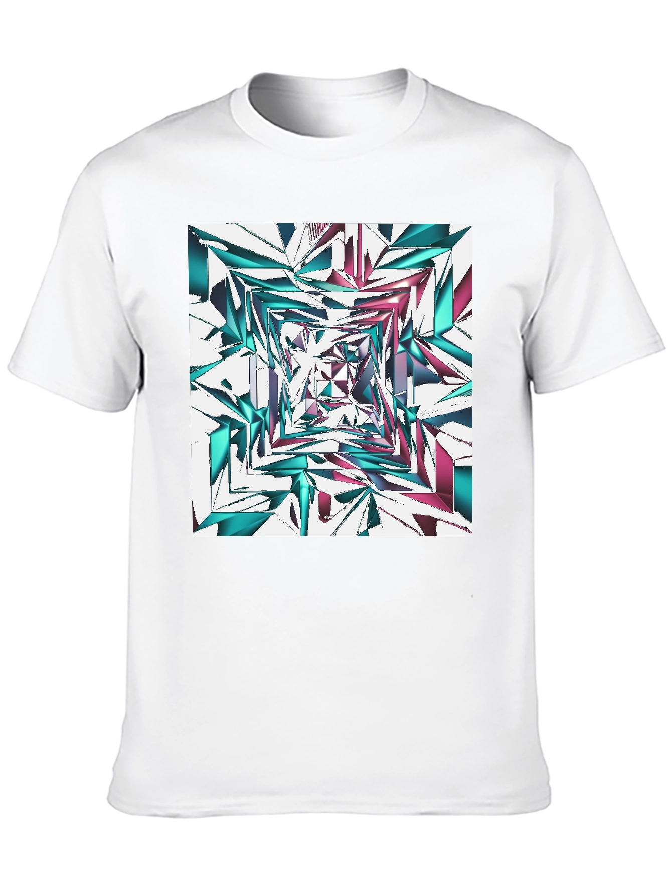 Abstract Geometric Print T-Shirt - Modern Design