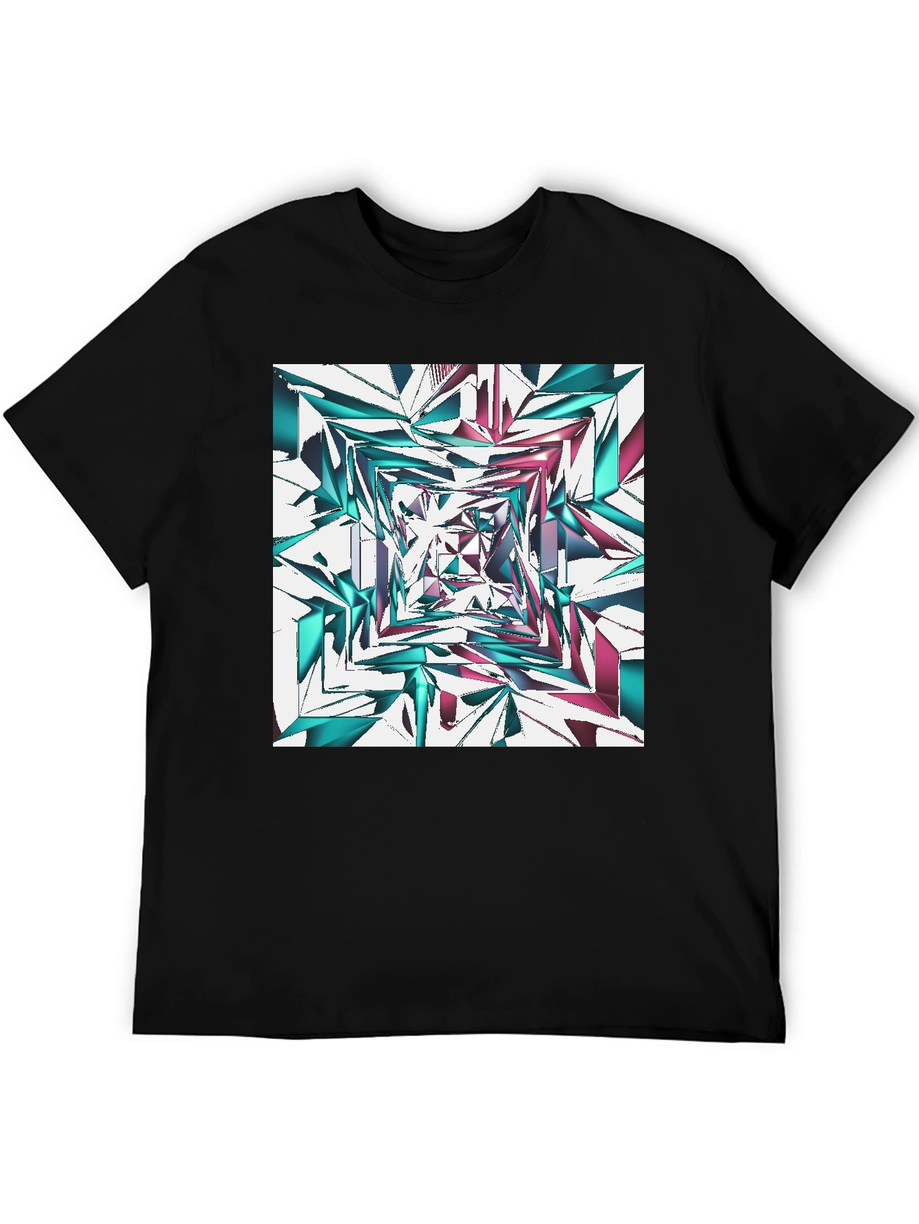 Abstract Geometric Print T-Shirt - Modern Design