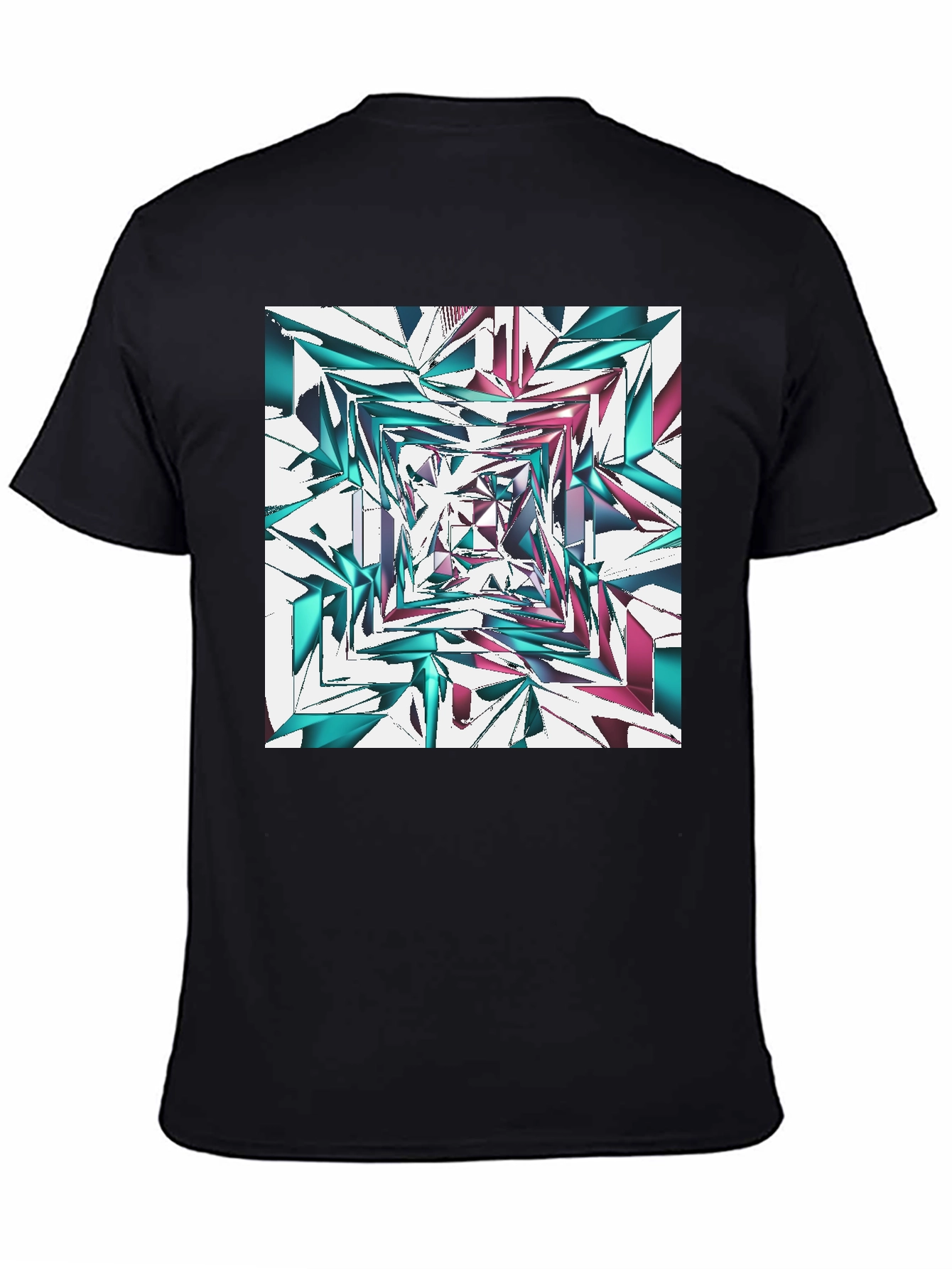 Abstract Geometric Print T-Shirt - Modern Design