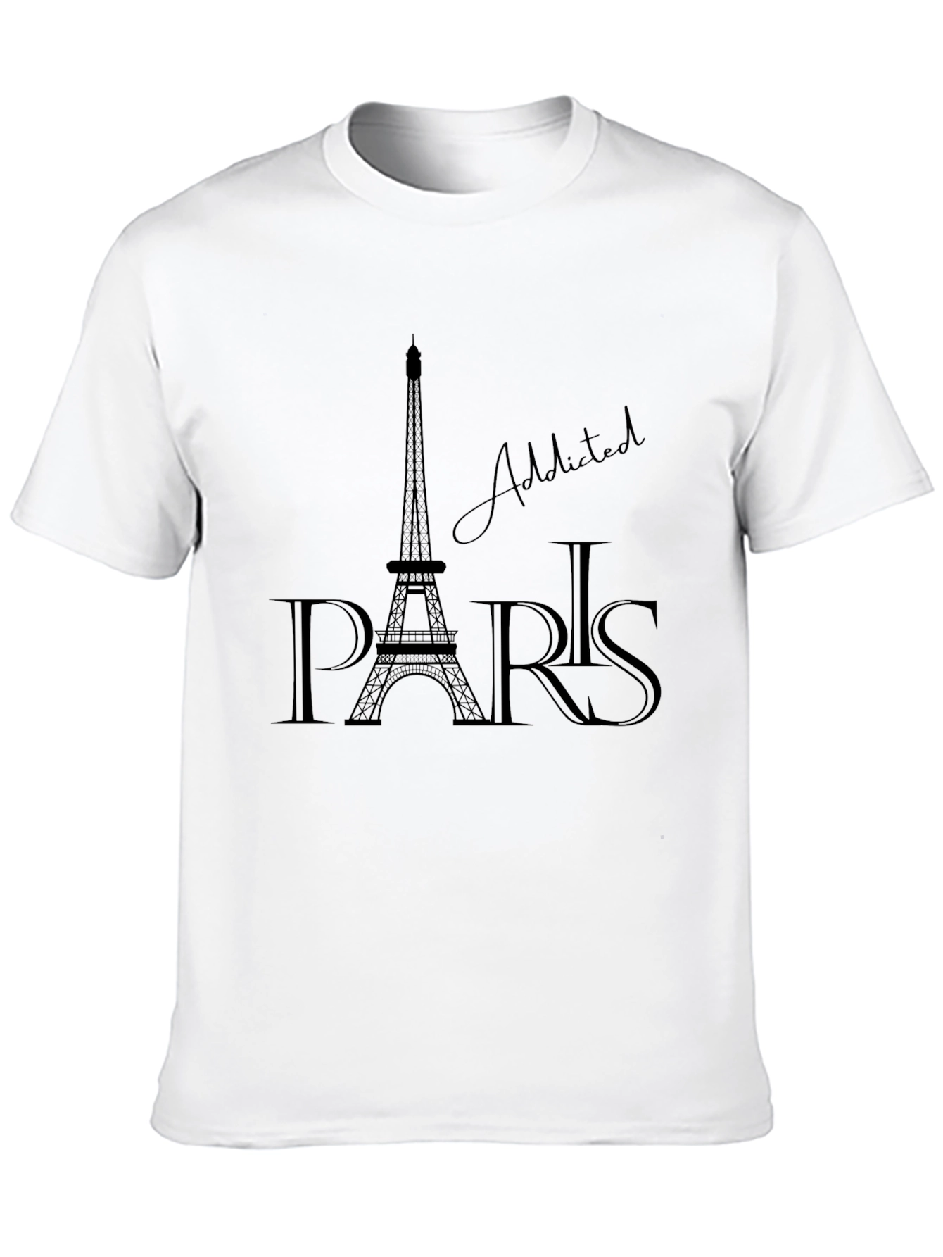 Paris Addicted Graphic T-Shirt - Black