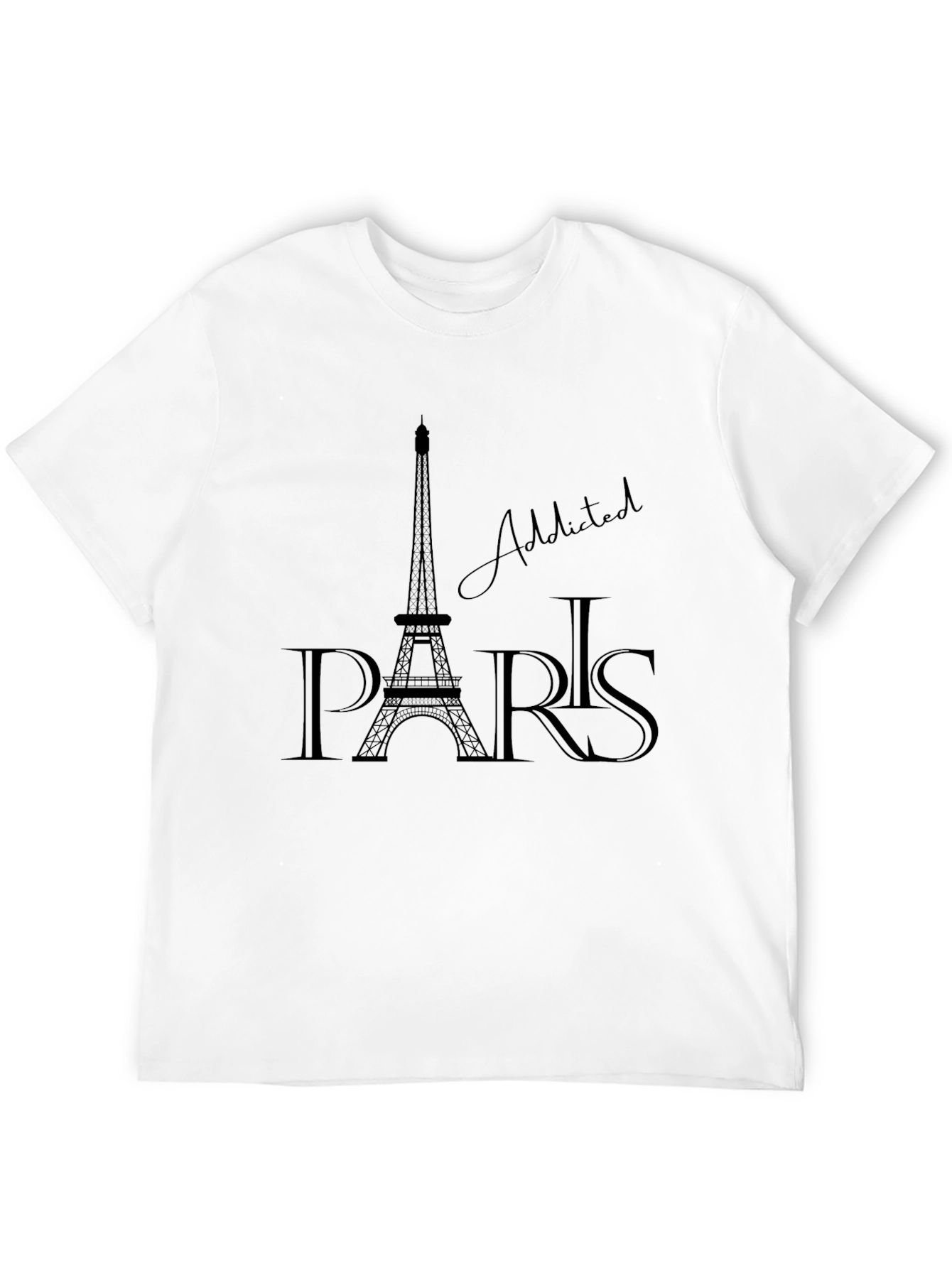Paris Addicted Graphic T-Shirt - Black
