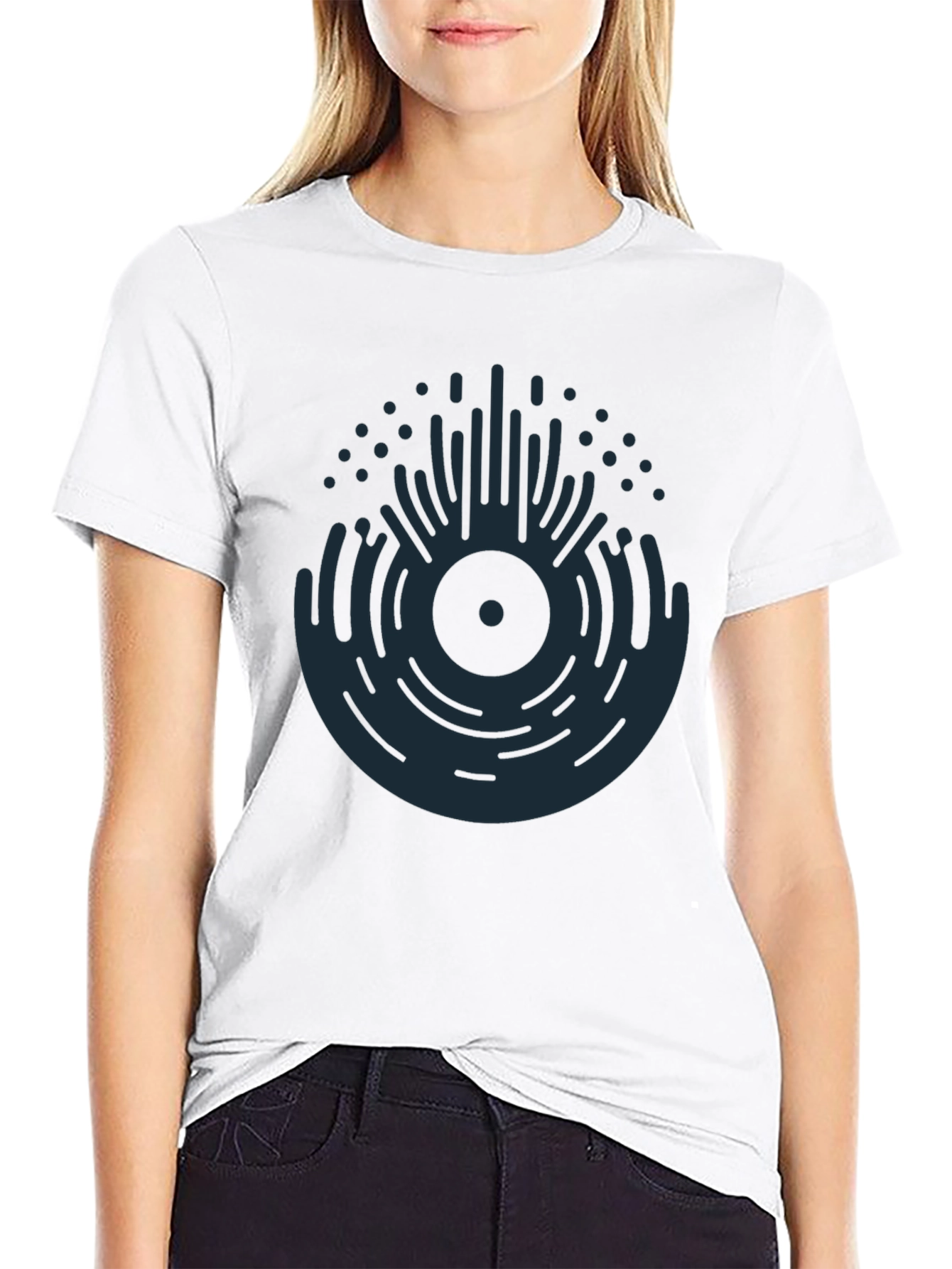 Abstract Vinyl Record Graphic T-Shirt