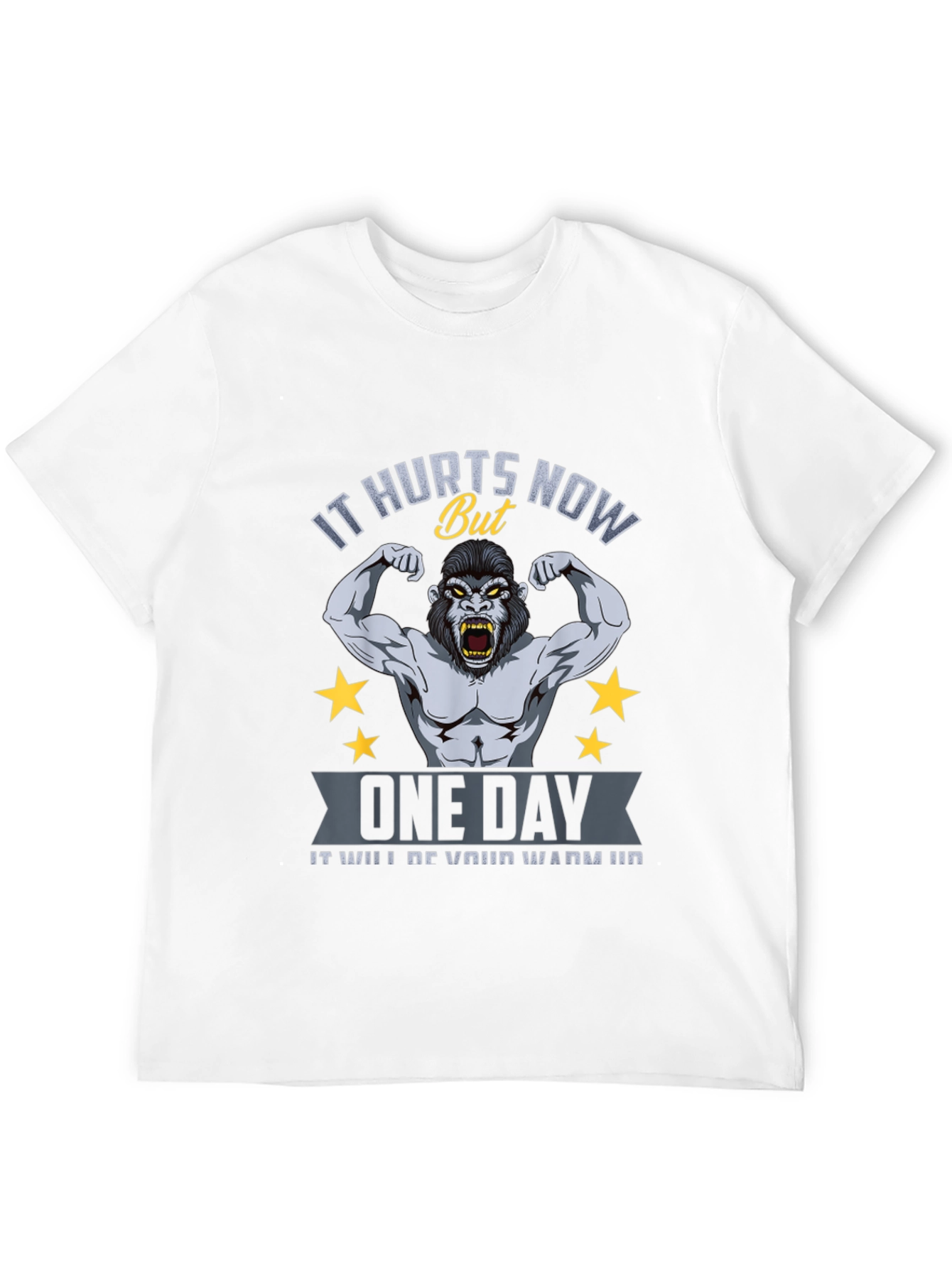 Motivational Gym T-Shirt: It Hurts Now Gorilla Design