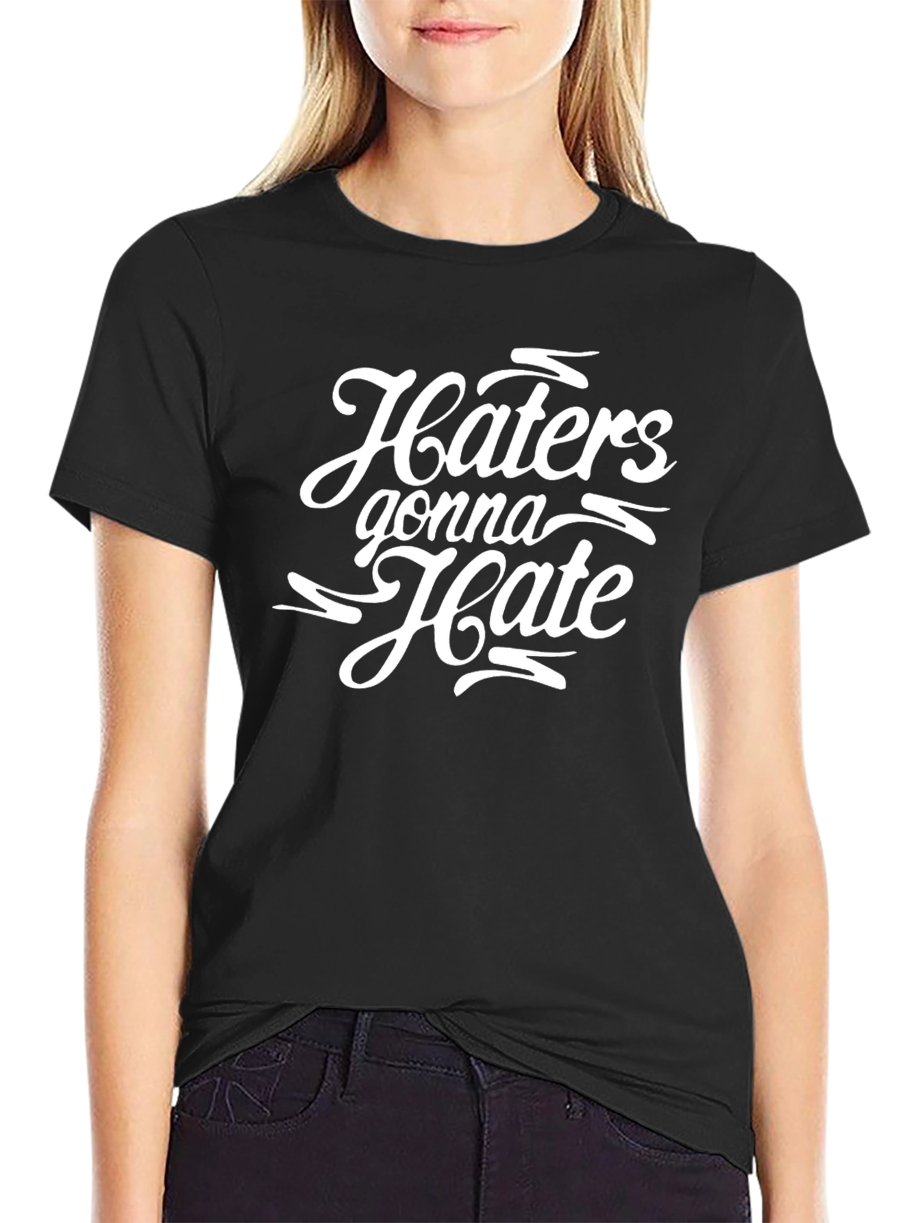 Haters Gonna Hate Graphic Tee - Black