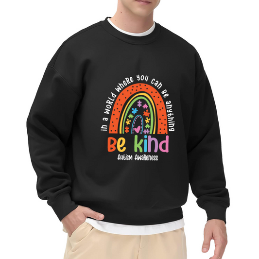 In a World Where You Can Be Anything Be Kind - Rainbow Puzzle Graphic ԲÁìÎÀÒÂ | Unisex Pullover Sweatshirt