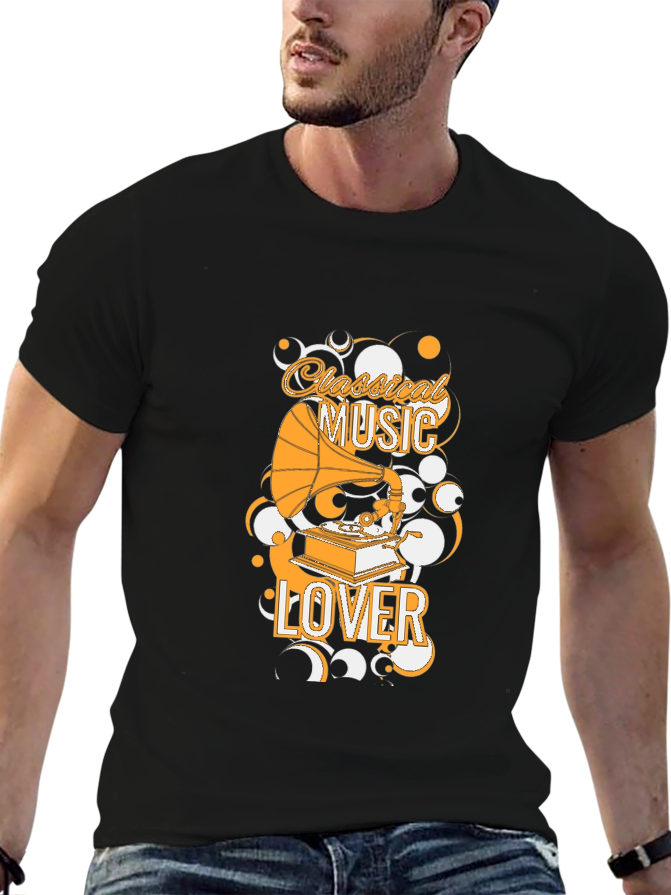 Classical Music Lover Black Graphic Tee