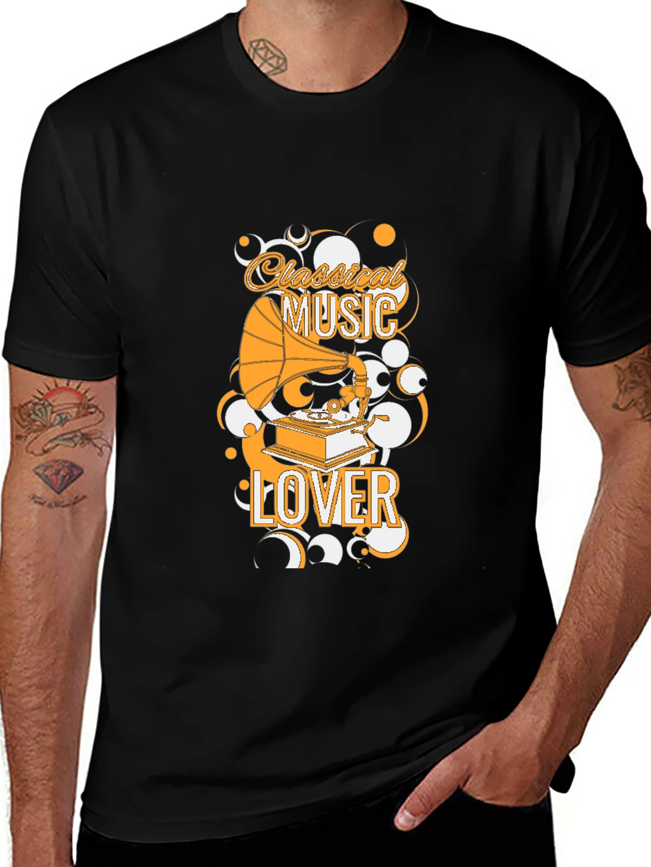 Classical Music Lover Black Graphic Tee