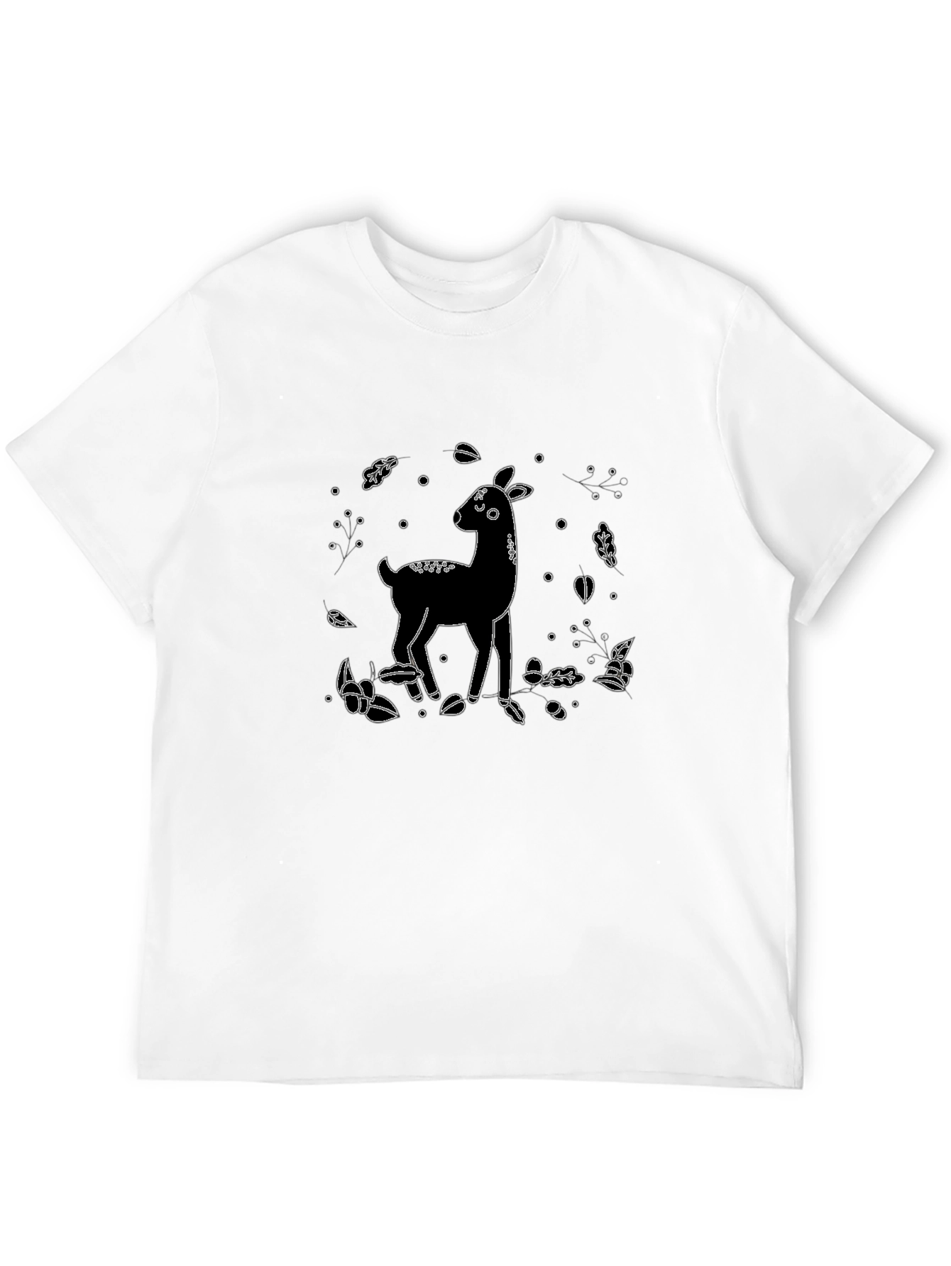 Deer Graphic Black T-Shirt