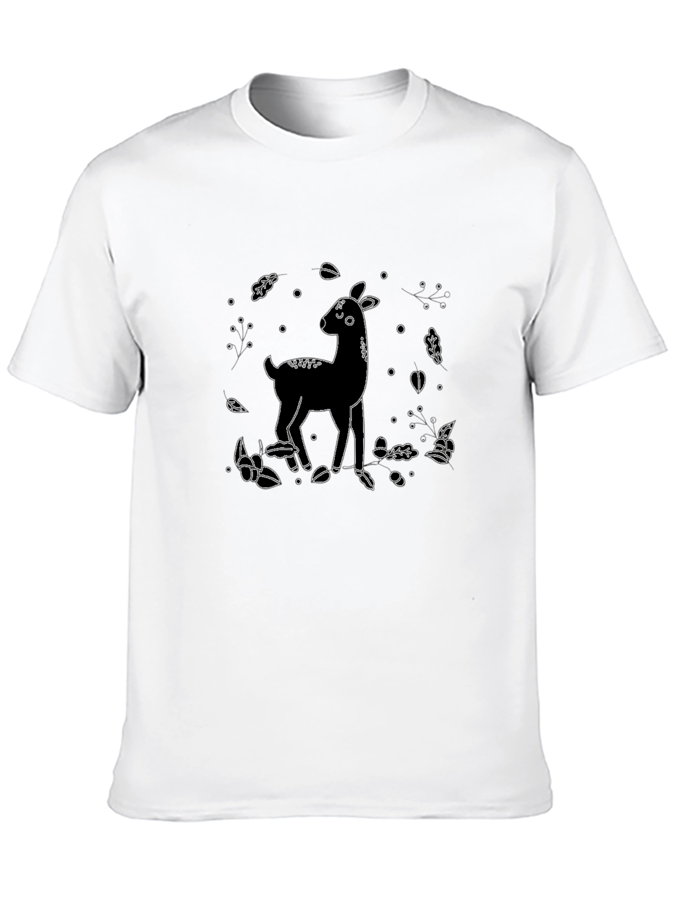 Deer Graphic Black T-Shirt