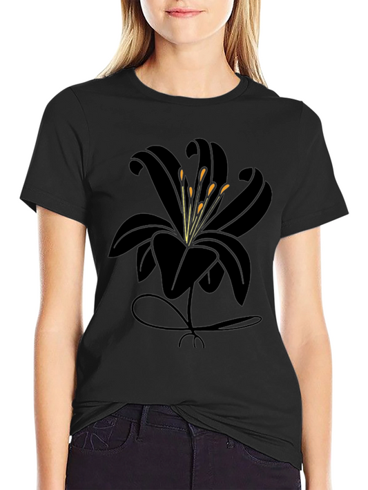 Black Lily Graphic Tee - Stylish Mens Casual Shirt
