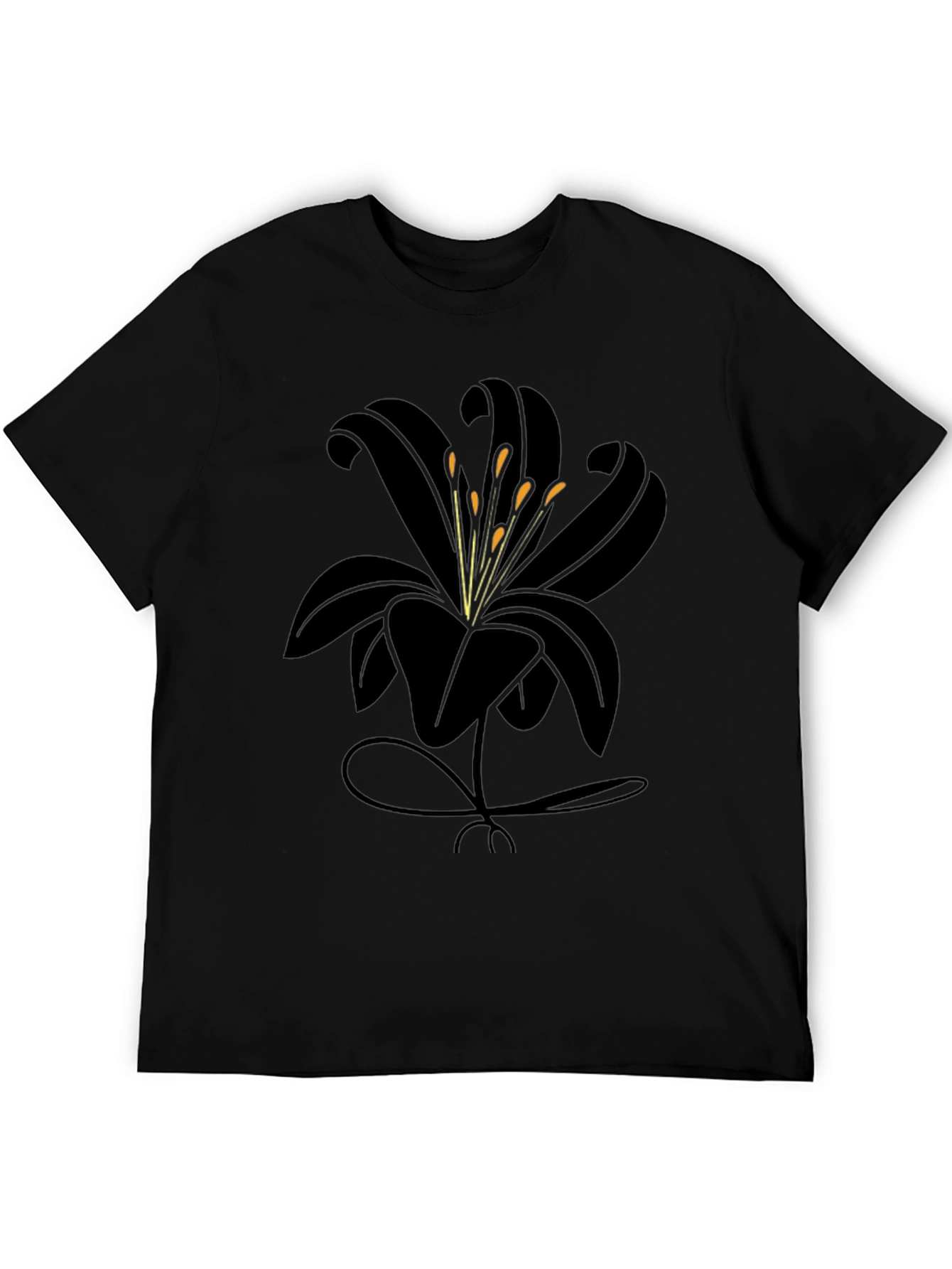 Black Lily Graphic Tee - Stylish Mens Casual Shirt