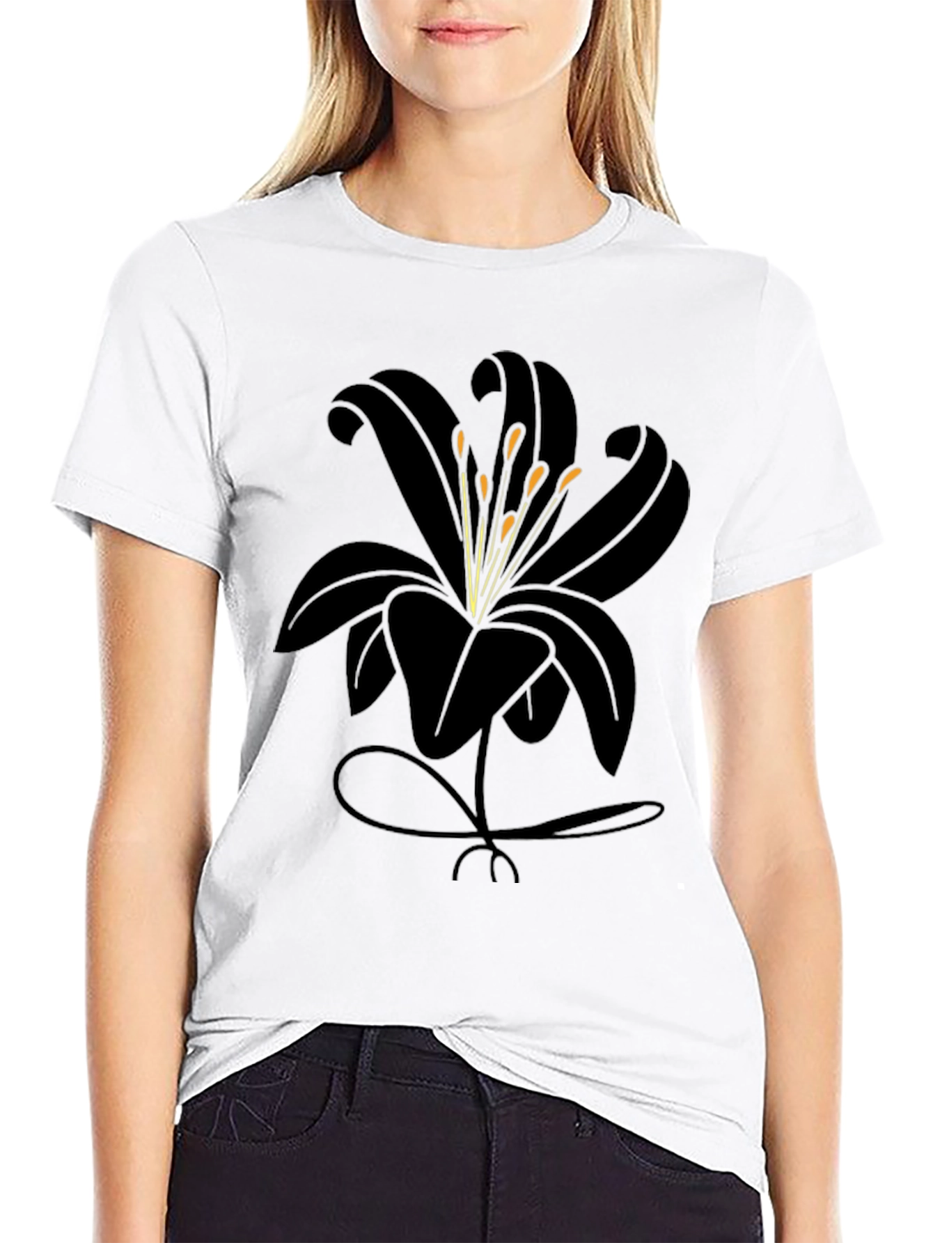 Black Lily Graphic Tee - Stylish Mens Casual Shirt