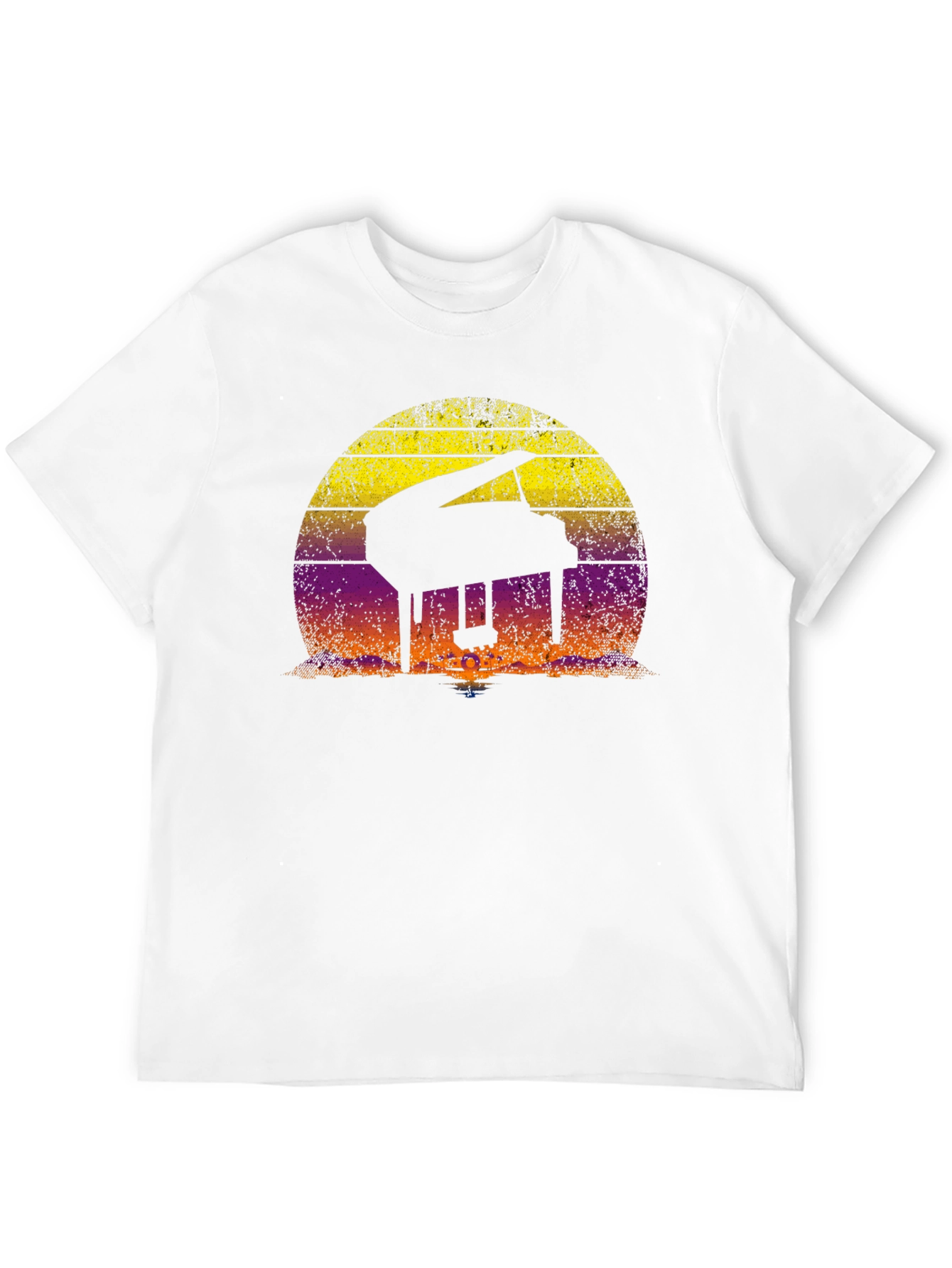 Sunset Piano Silhouette T-Shirt - Musical Graphic Tee