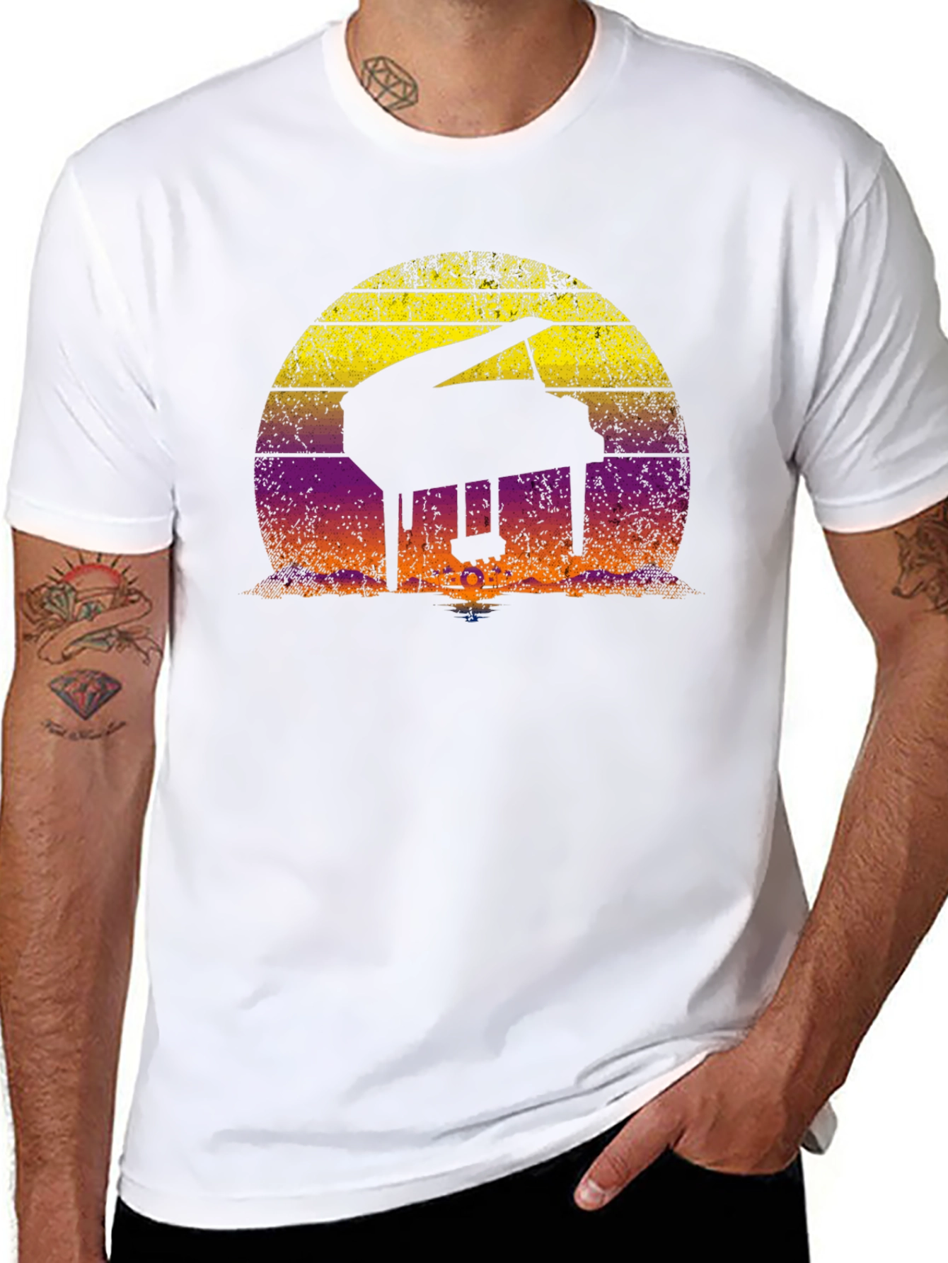 Sunset Piano Silhouette T-Shirt - Musical Graphic Tee