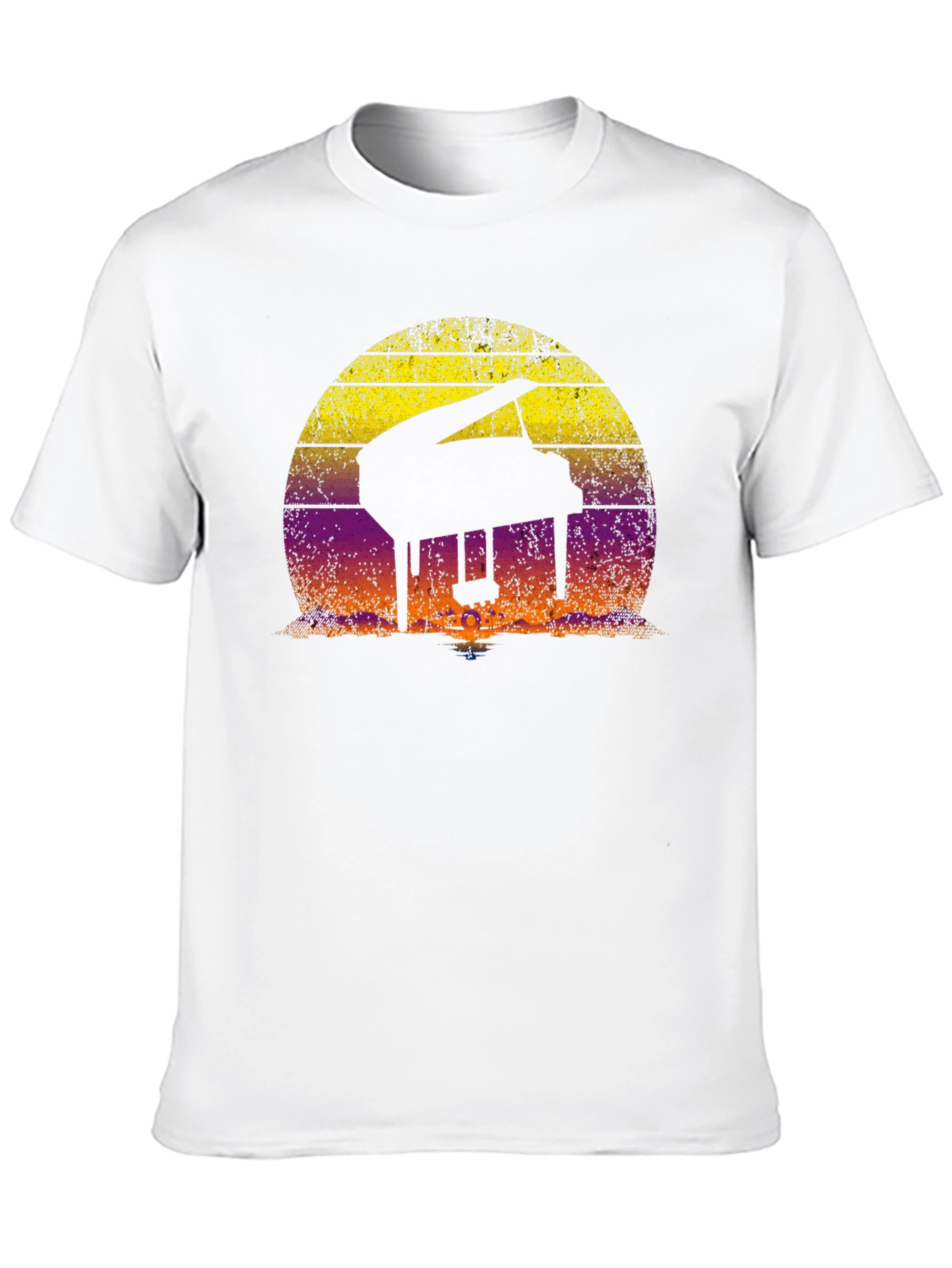 Sunset Piano Silhouette T-Shirt - Musical Graphic Tee