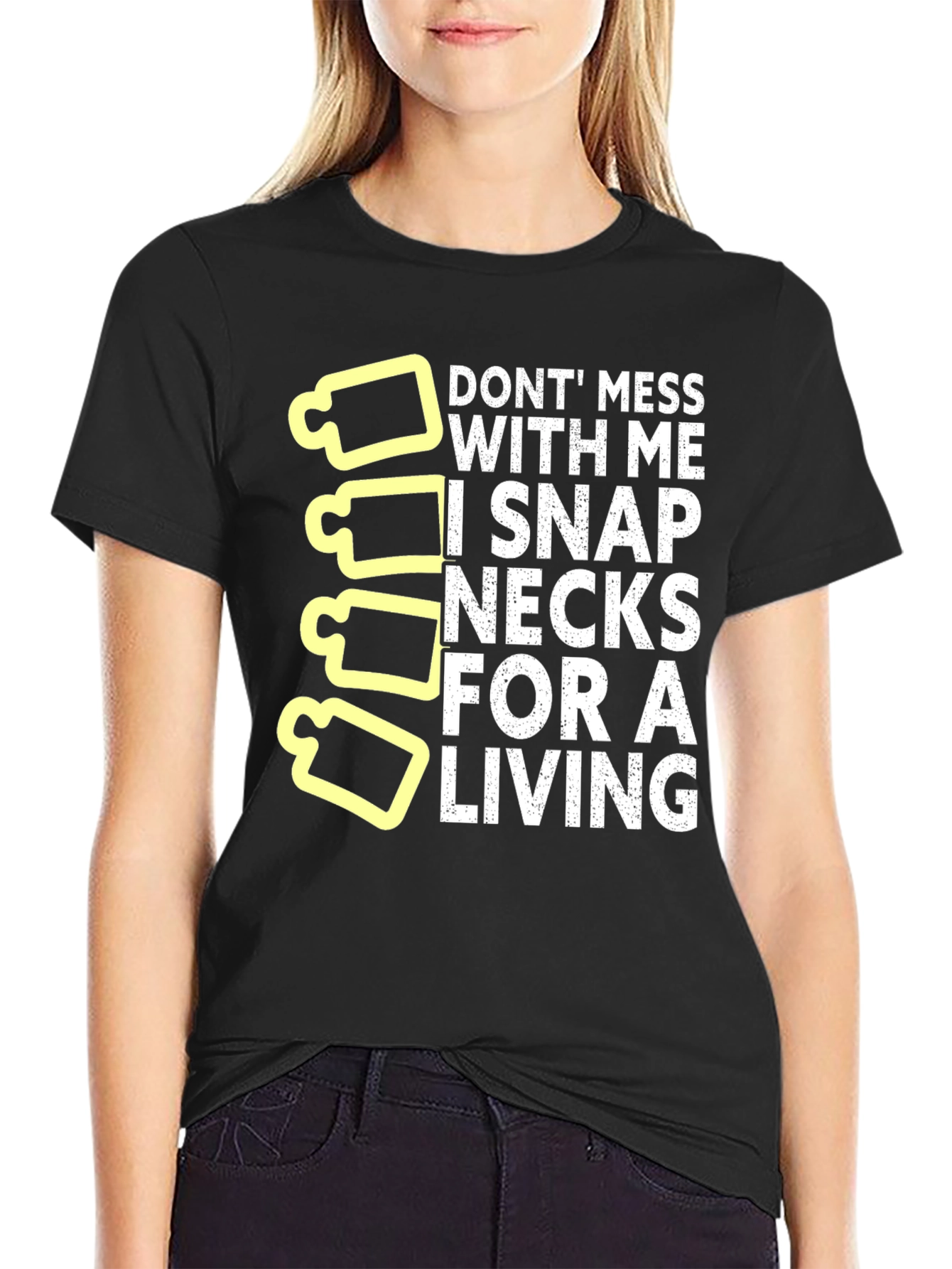 Snap Necks For Living Funny Graphic T-Shirt