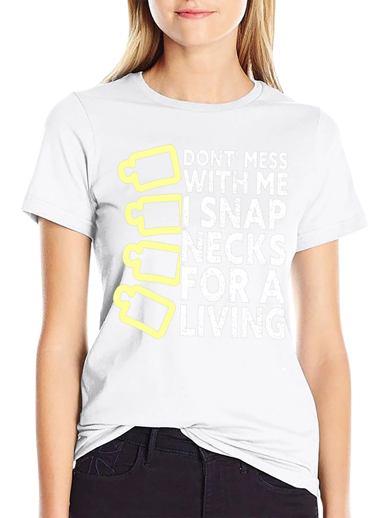 Snap Necks For Living Funny Graphic T-Shirt