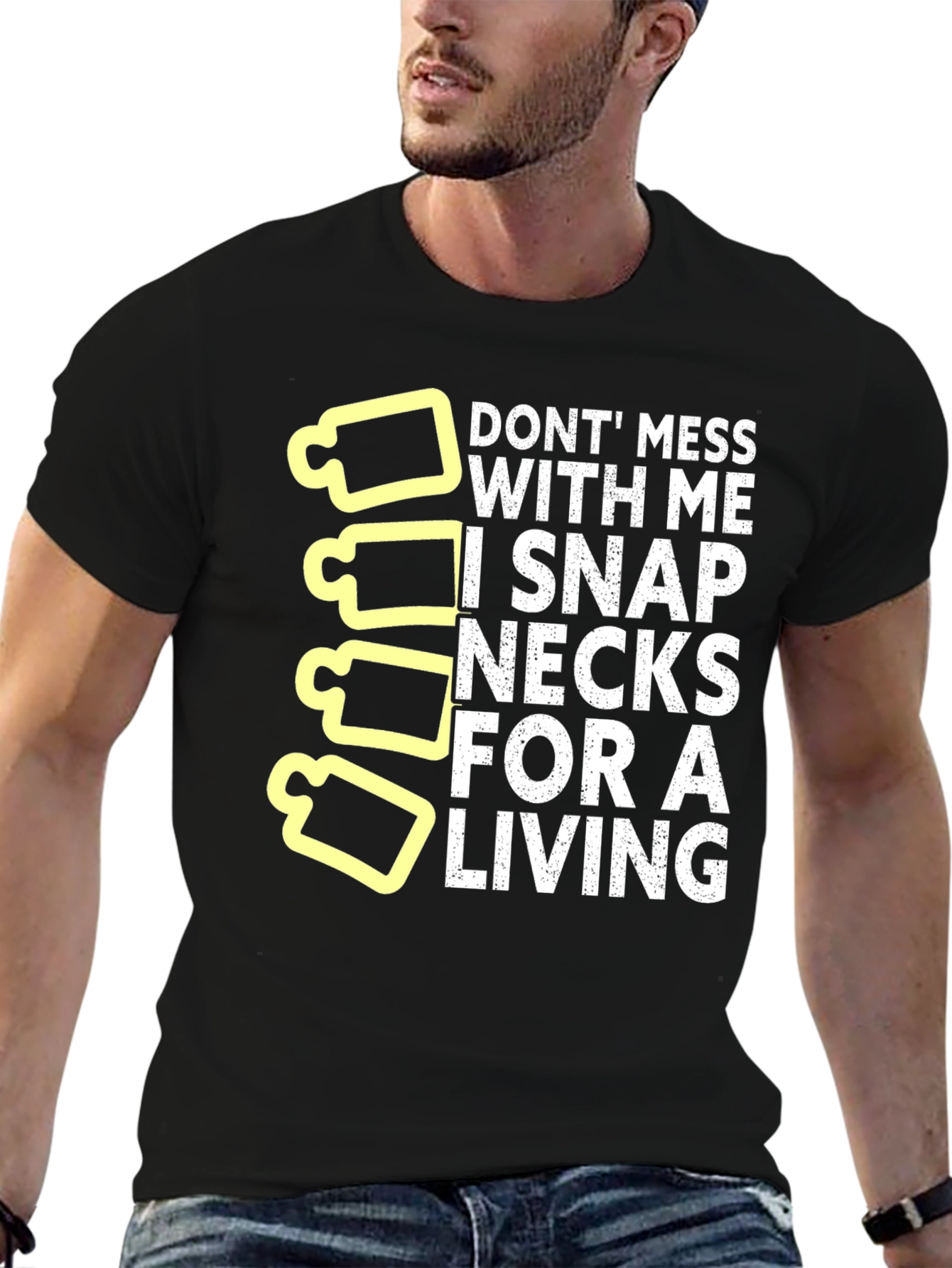 Snap Necks For Living Funny Graphic T-Shirt