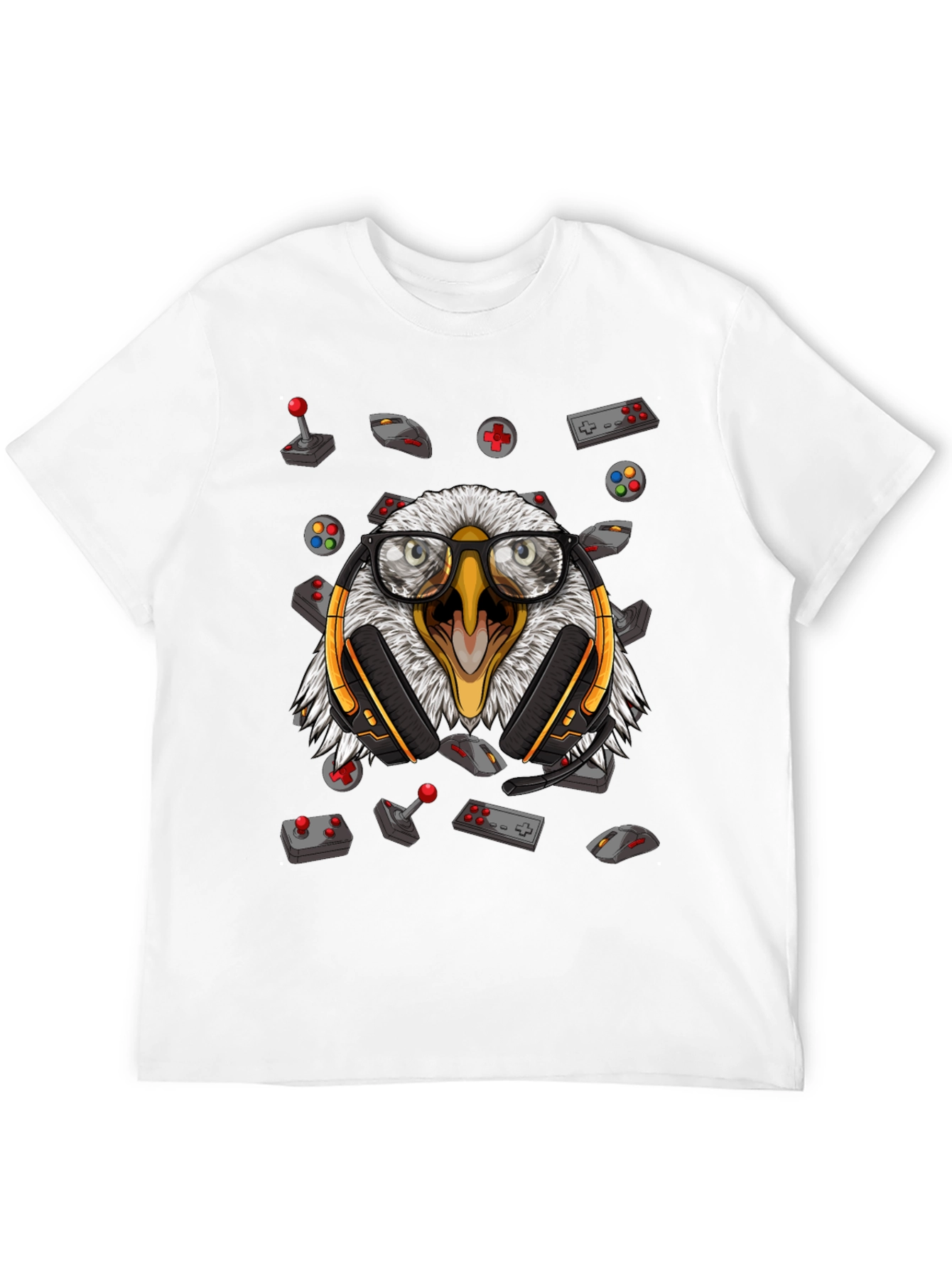 Gamer Eagle Graphic Tee - Black Cotton T-Shirt