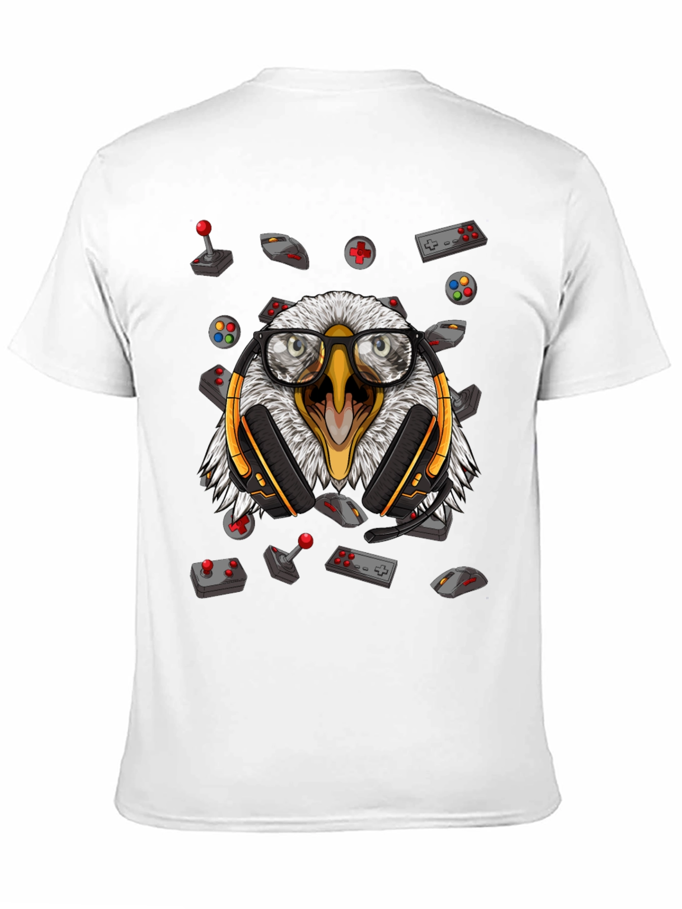 Gamer Eagle Graphic Tee - Black Cotton T-Shirt
