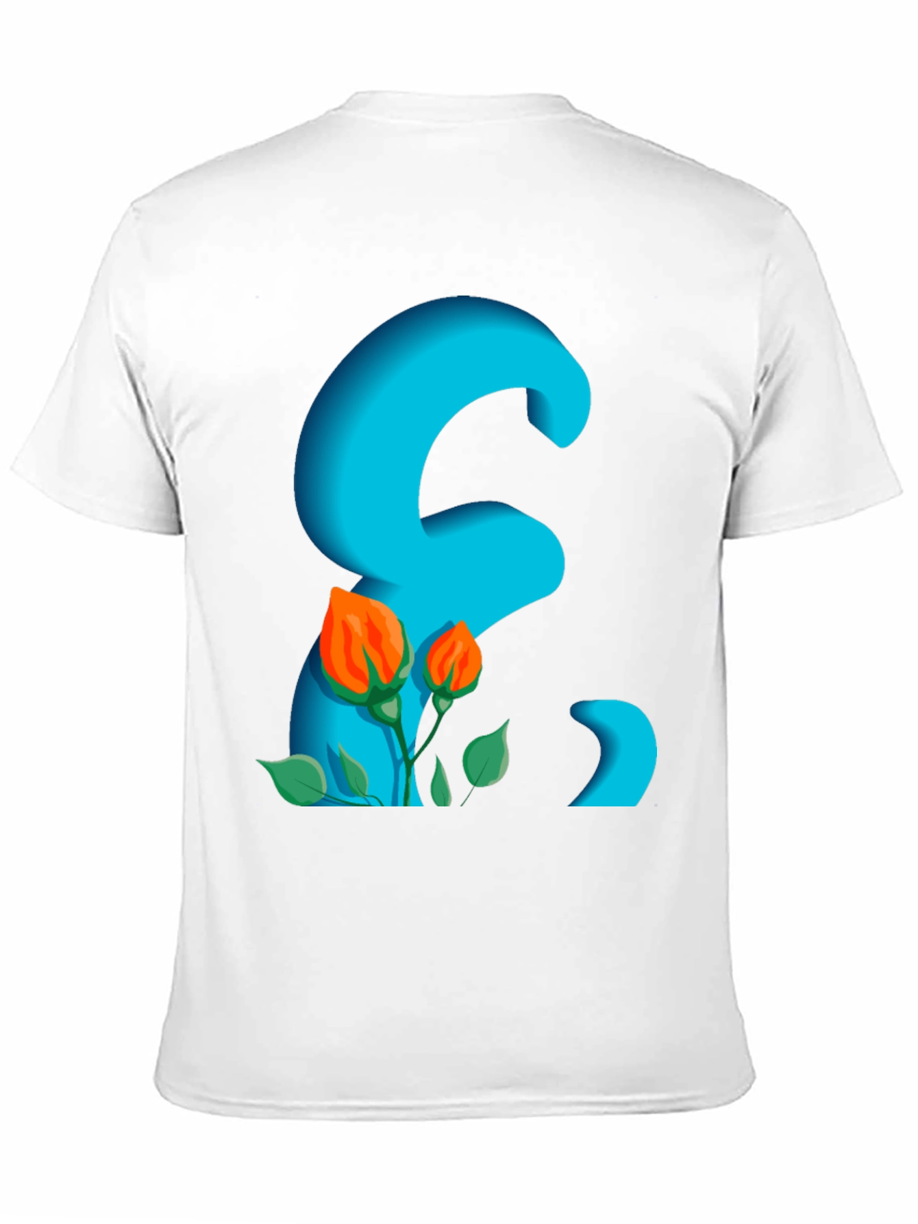 Floral Letter Graphic Black T-Shirt