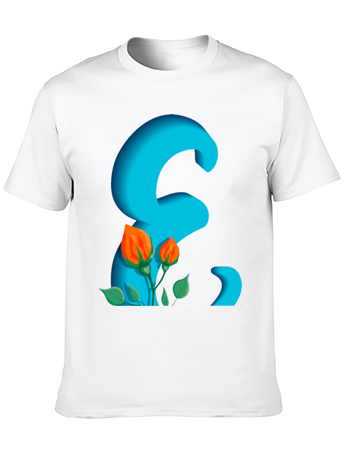 Floral Letter Graphic Black T-Shirt
