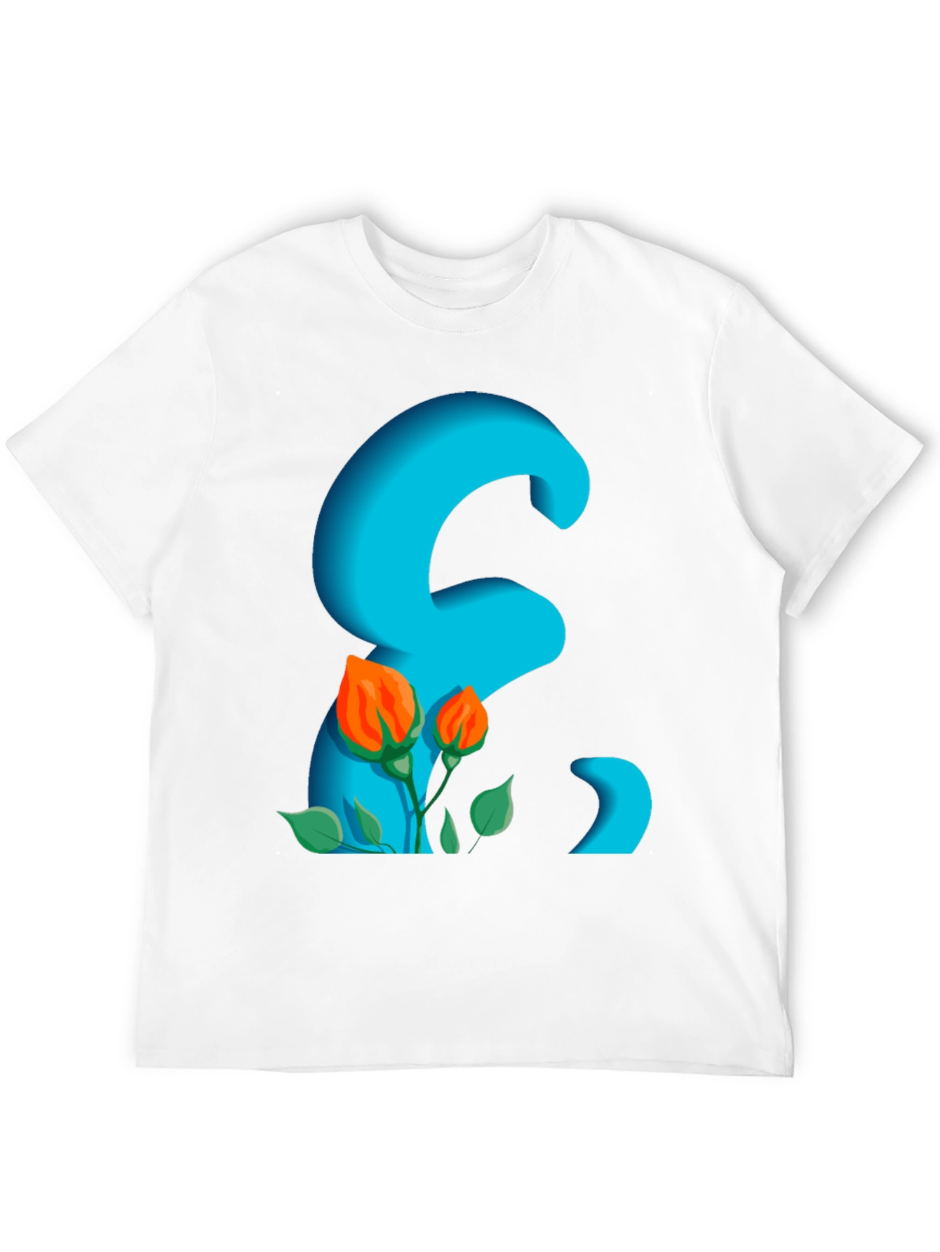 Floral Letter Graphic Black T-Shirt