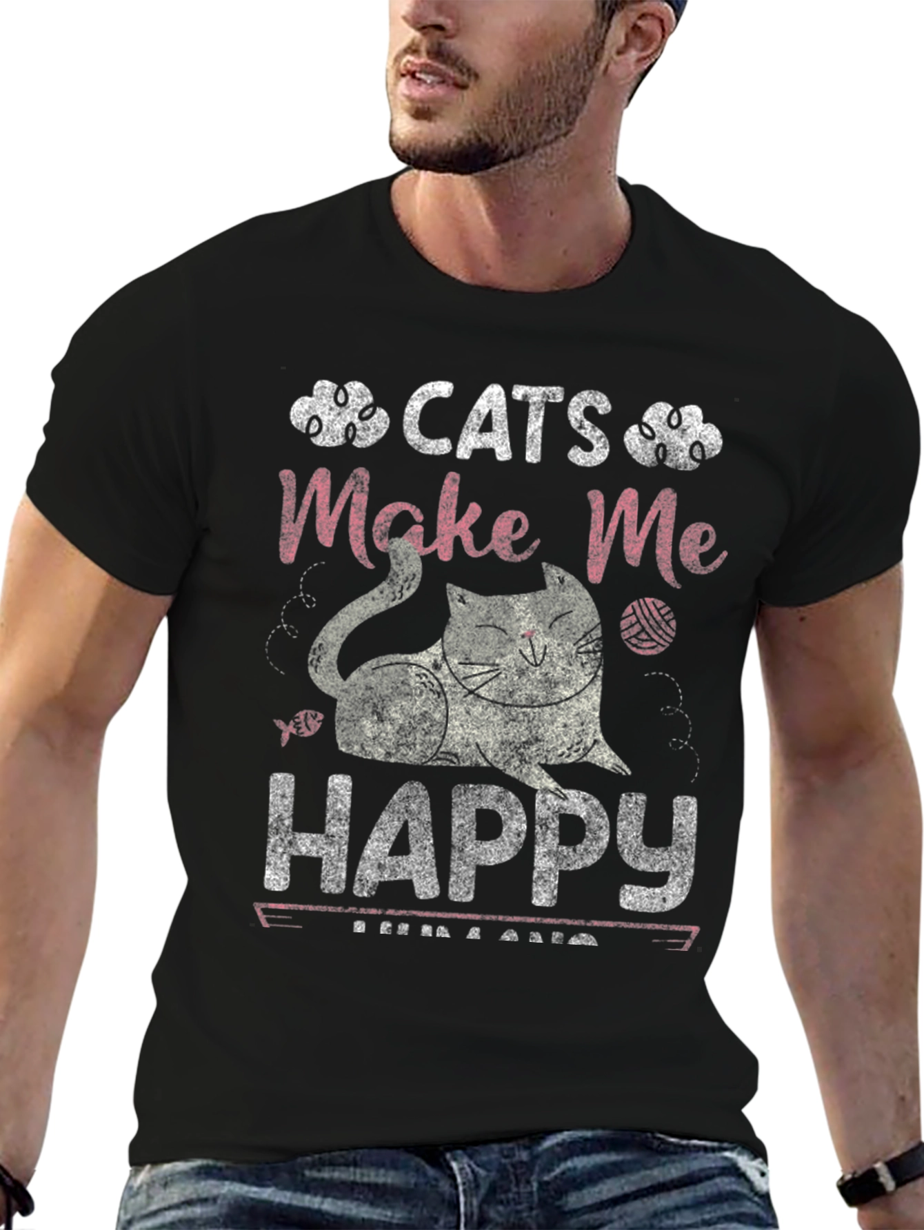 Cats Make Me Happy Graphic Tee